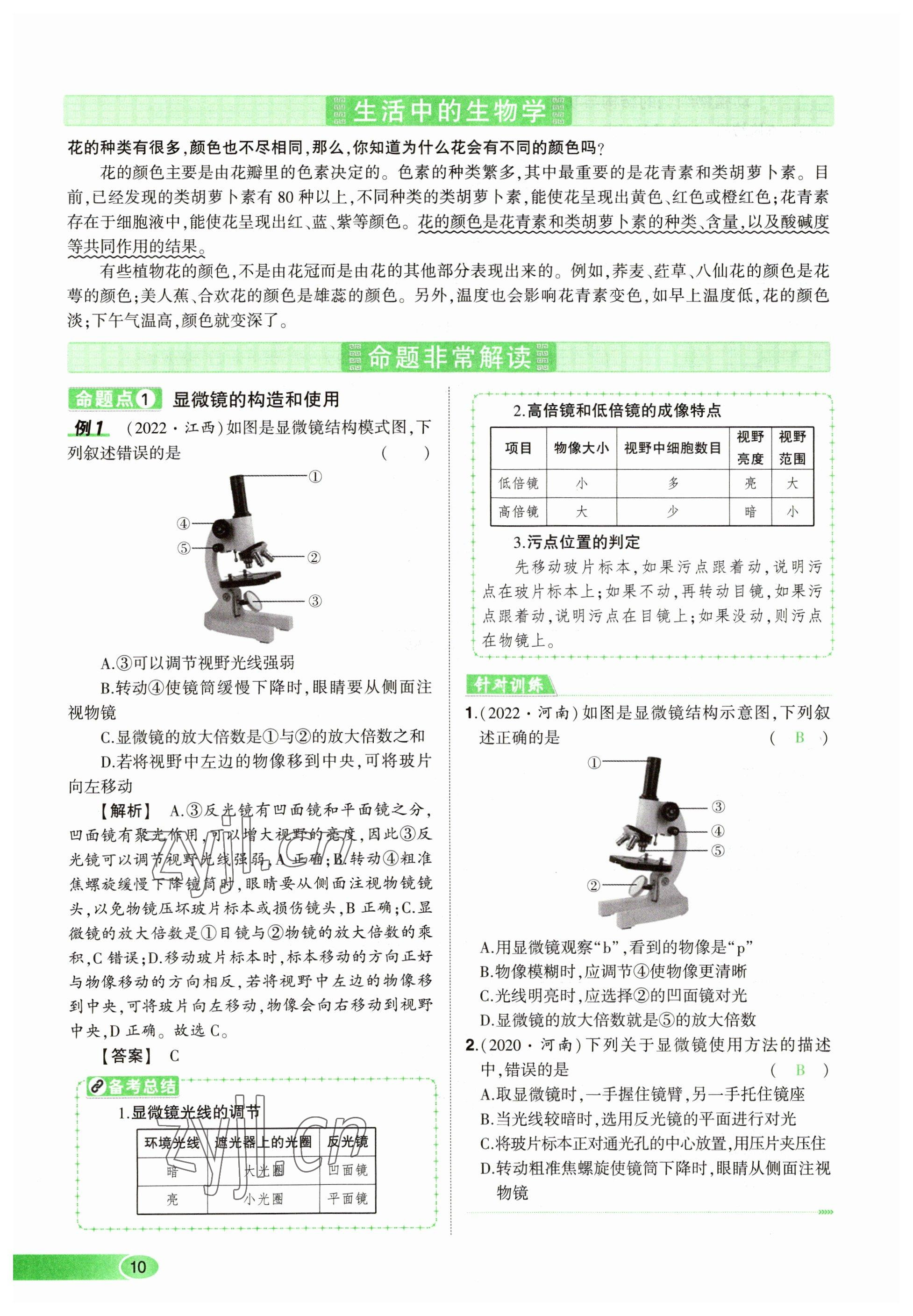 2023年河南中考命題非常解讀生物 參考答案第10頁
