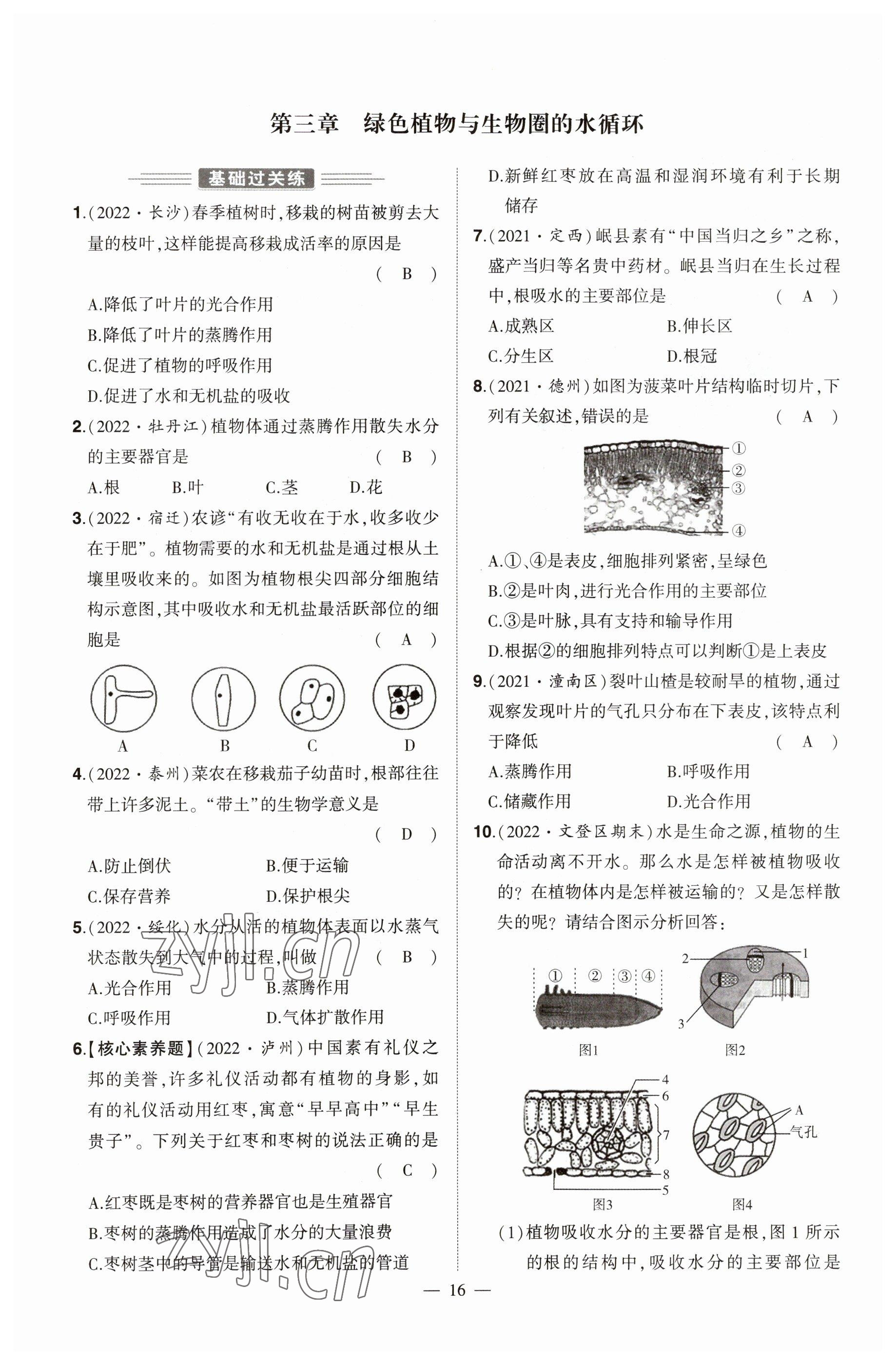 2023年河南中考命題非常解讀生物 參考答案第16頁