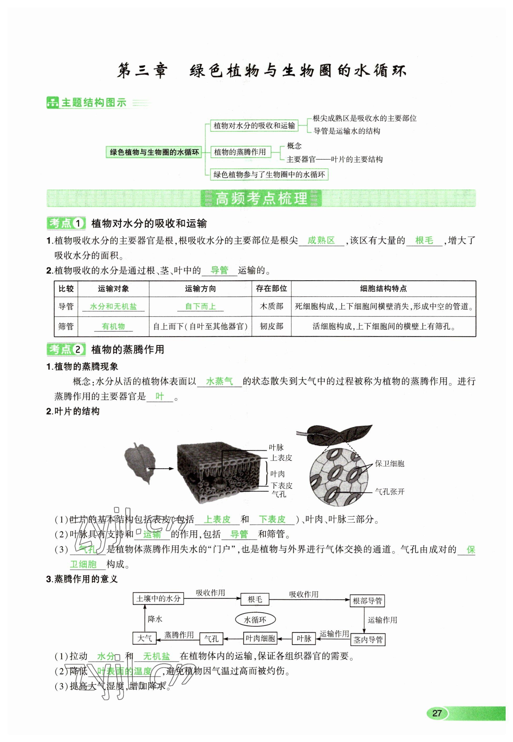 2023年河南中考命題非常解讀生物 參考答案第27頁