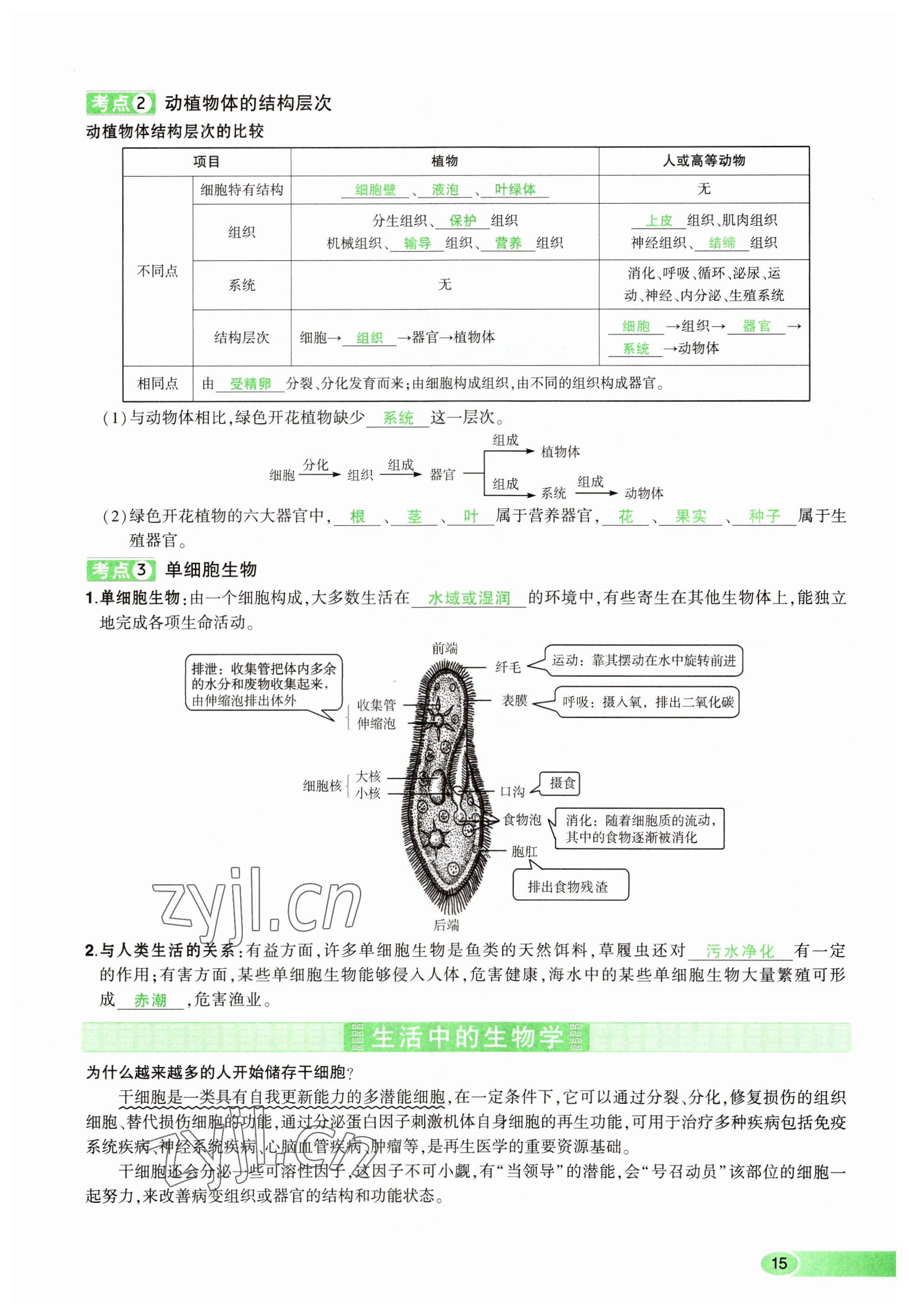 2023年河南中考命題非常解讀生物 參考答案第15頁