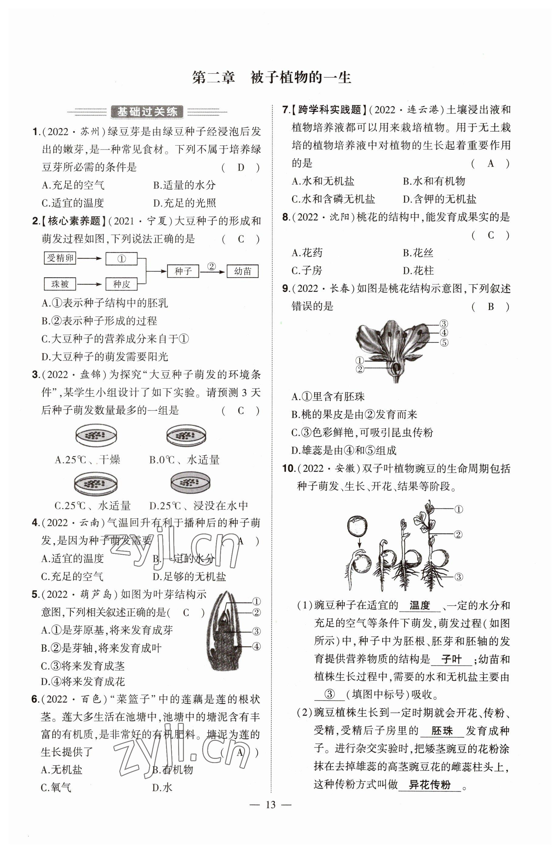 2023年河南中考命題非常解讀生物 參考答案第13頁