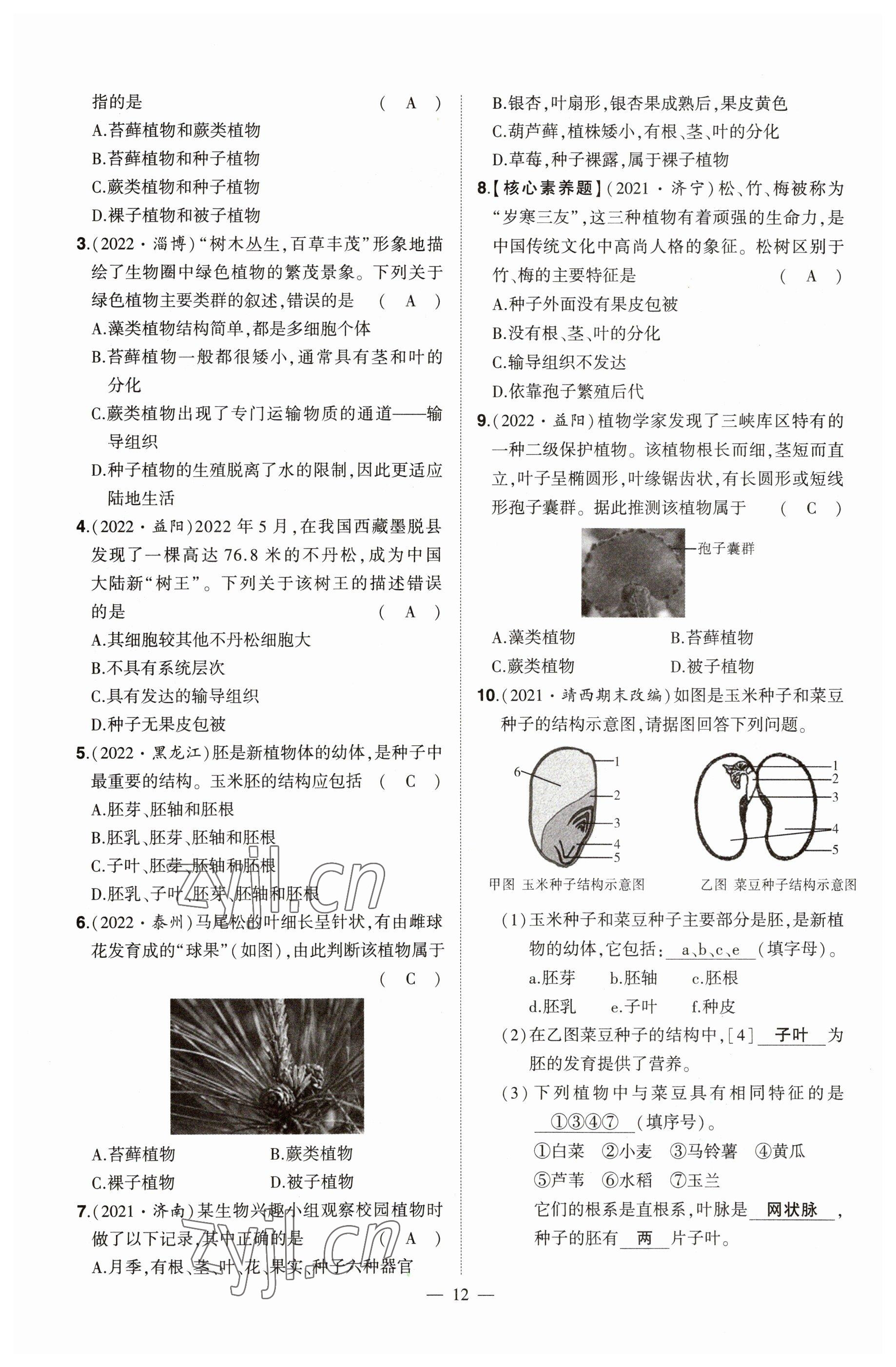 2023年河南中考命題非常解讀生物 參考答案第12頁