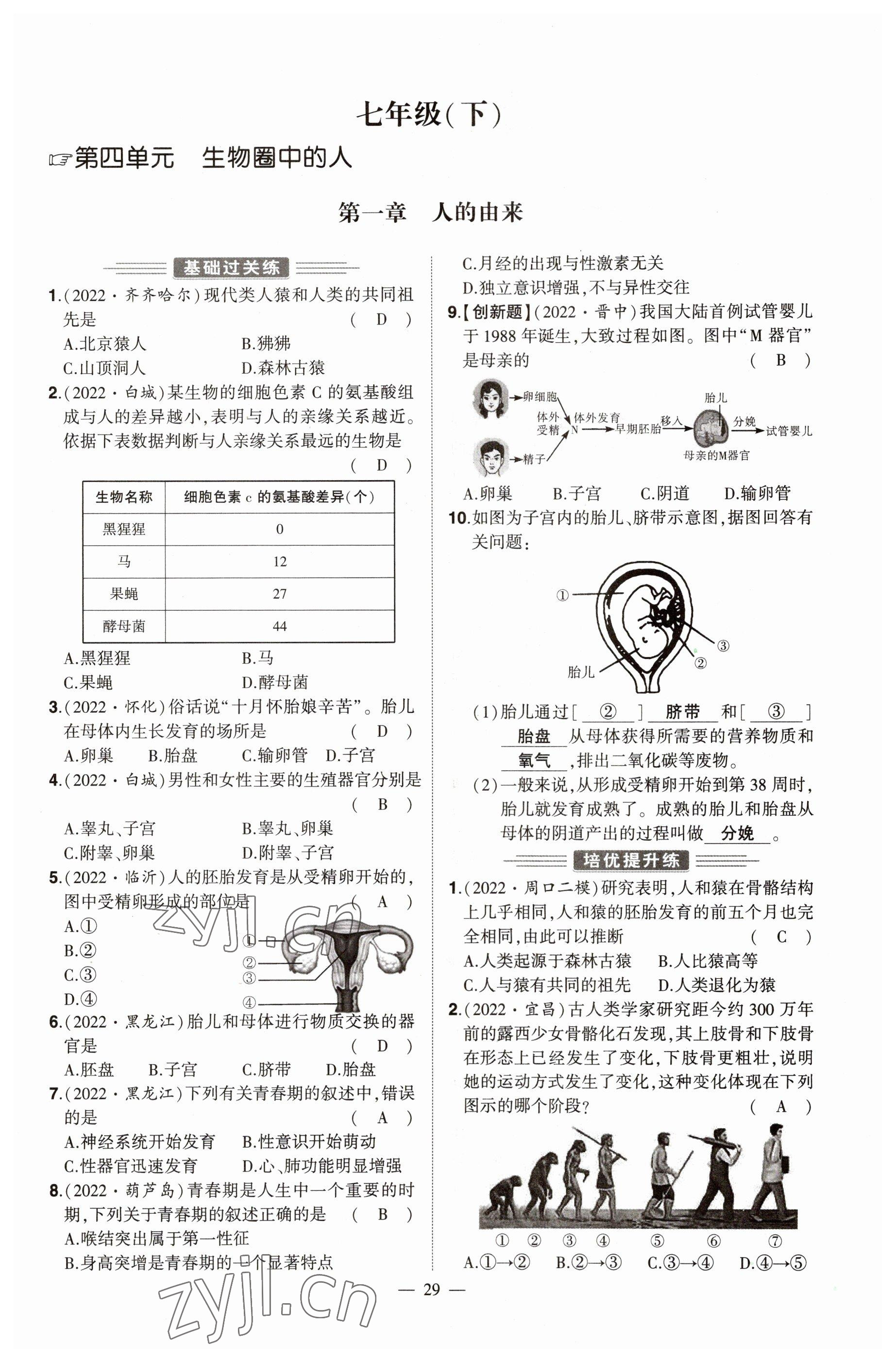 2023年河南中考命題非常解讀生物 參考答案第29頁