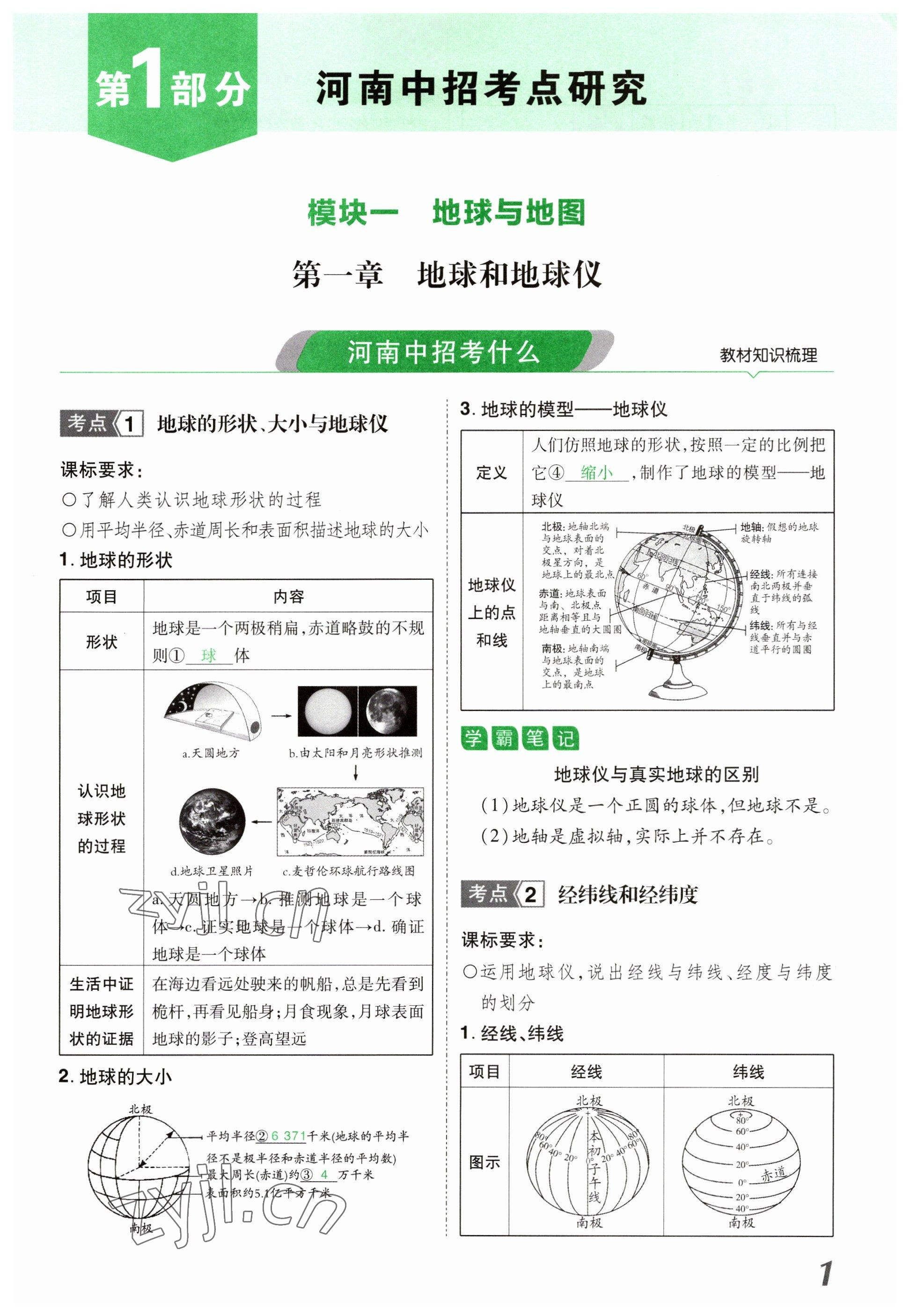2023年領(lǐng)揚(yáng)文化中考研究地理河南專版 參考答案第1頁