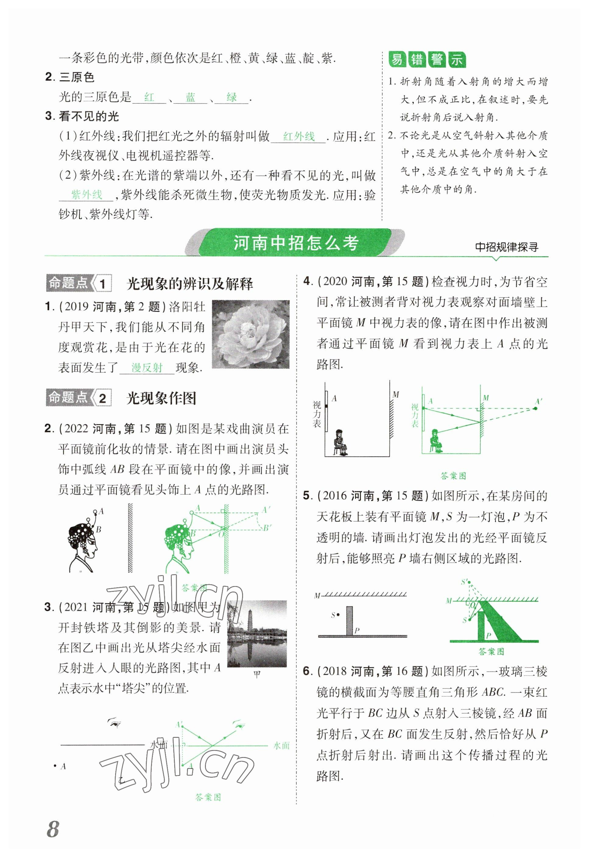 2023年領(lǐng)揚文化中考研究物理河南專版 參考答案第8頁