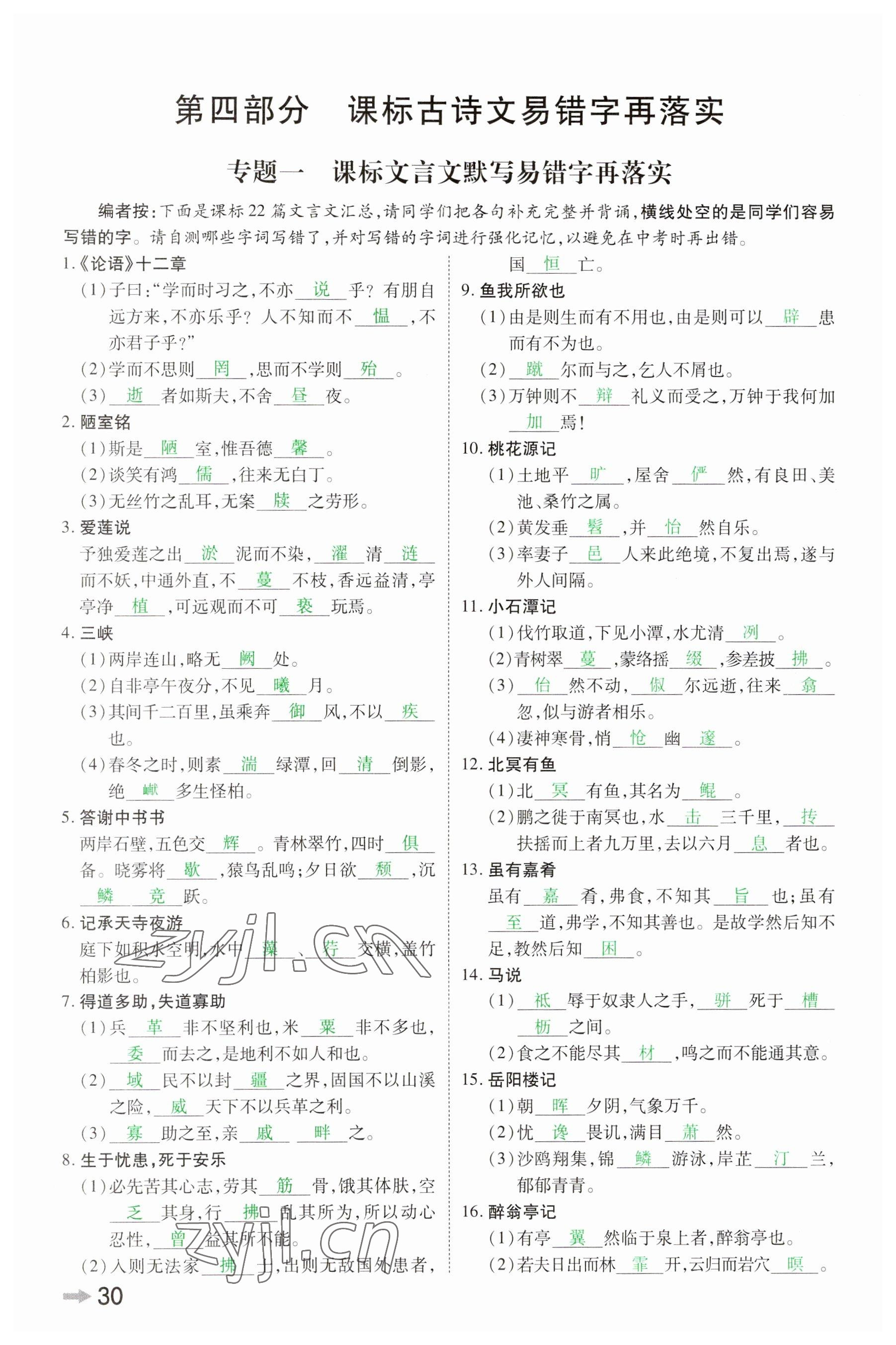 2023年領(lǐng)揚文化中考研究語文河南專版 參考答案第29頁