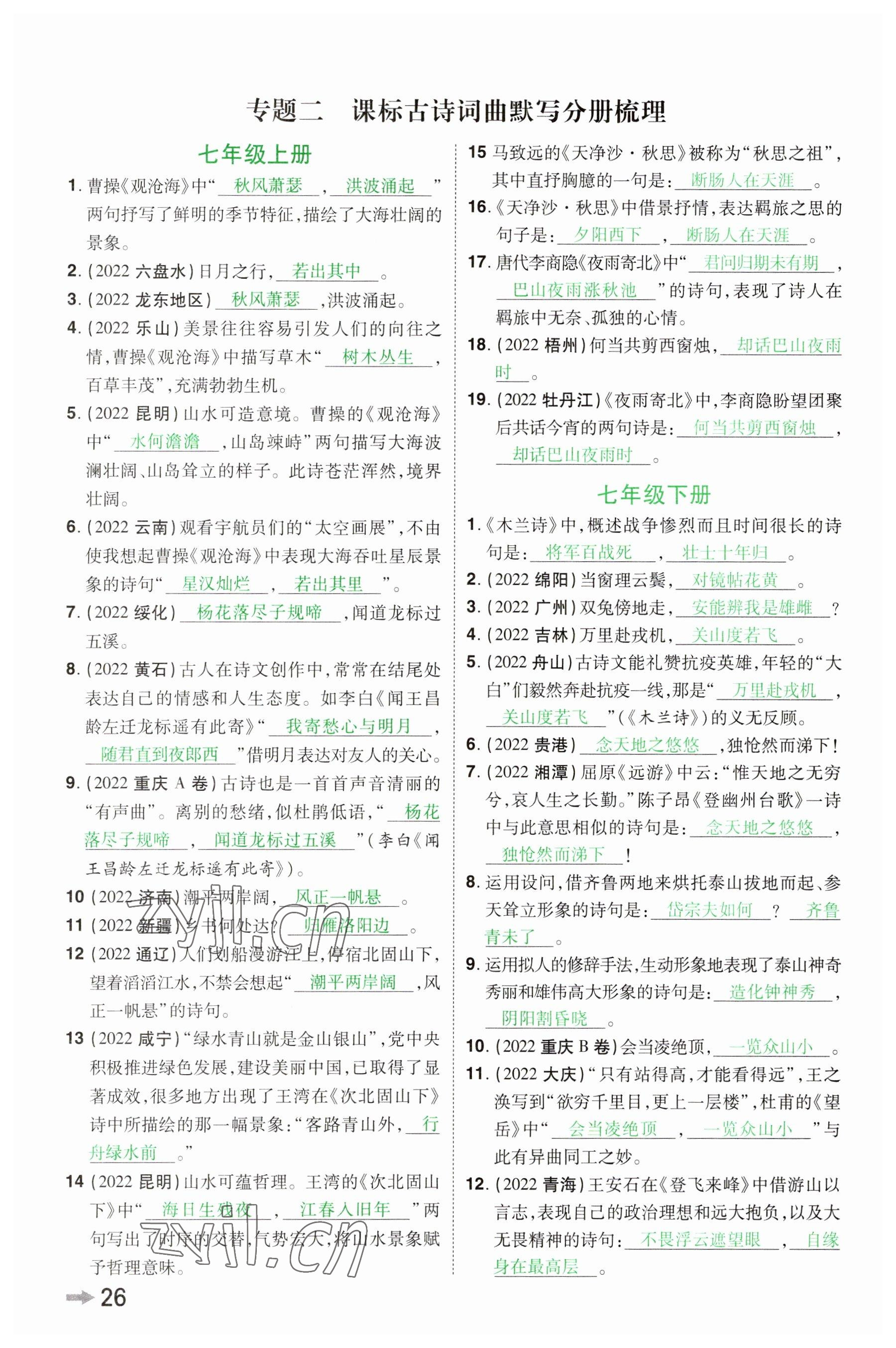 2023年領(lǐng)揚文化中考研究語文河南專版 參考答案第25頁