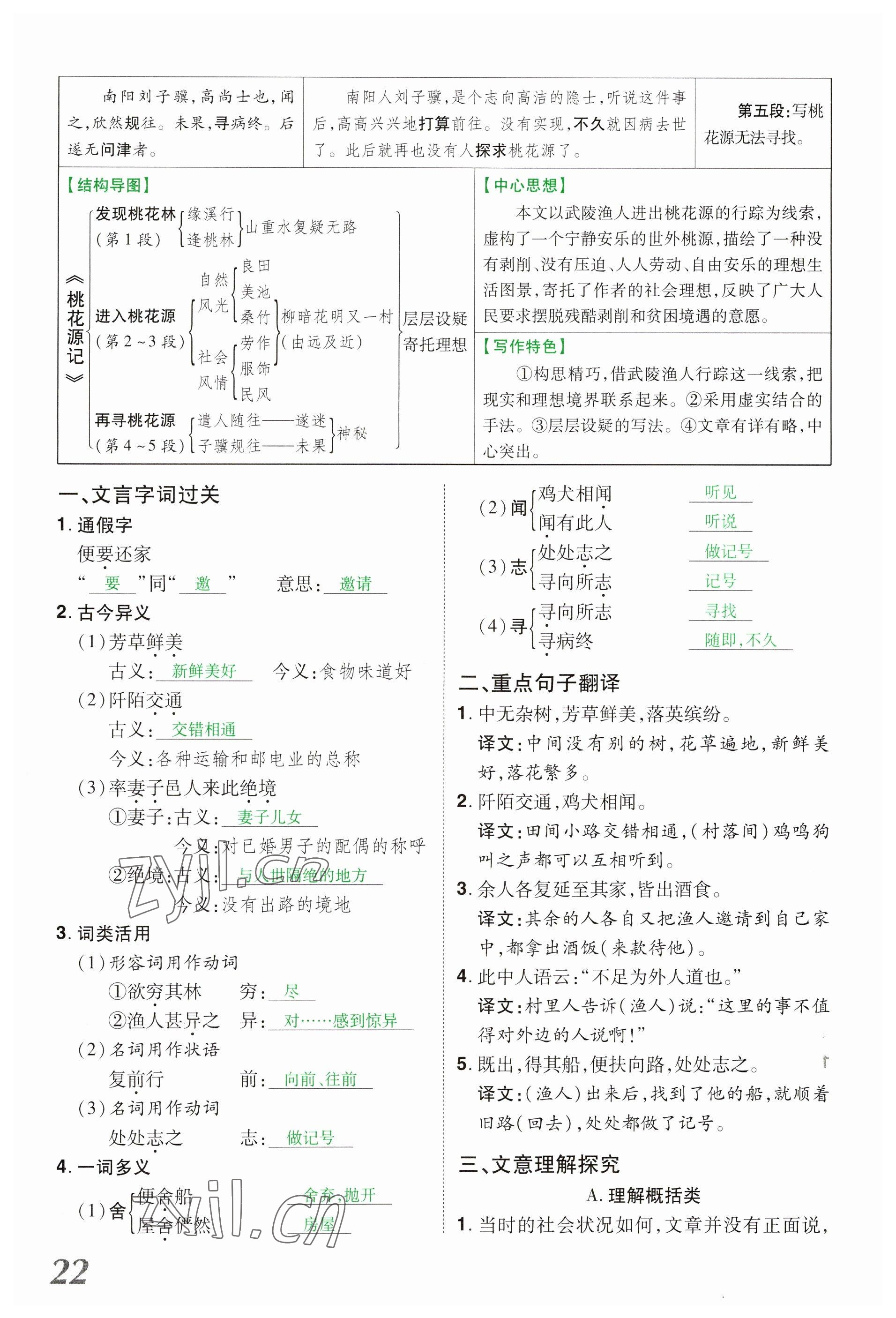 2023年領(lǐng)揚文化中考研究語文河南專版 參考答案第22頁