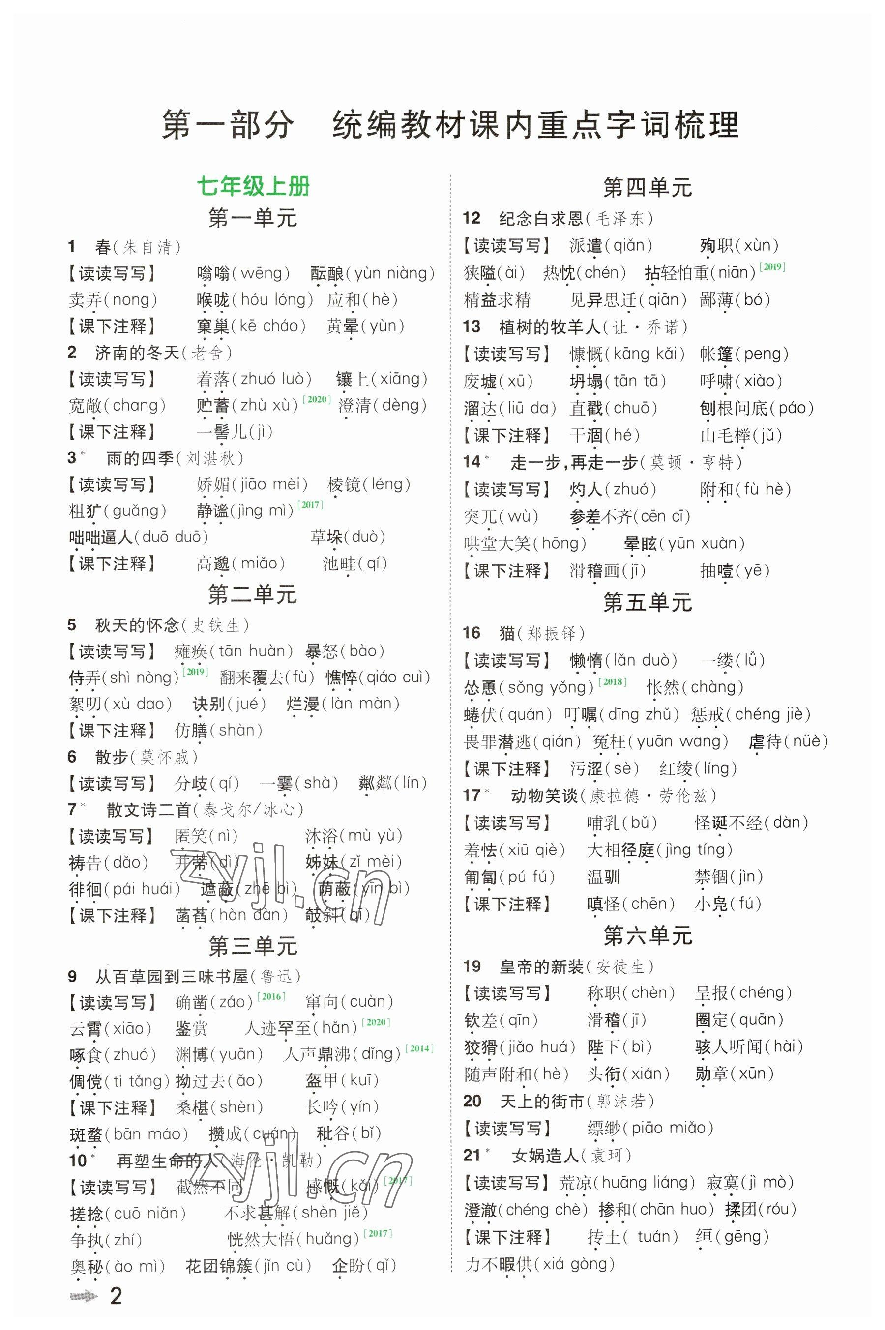 2023年領(lǐng)揚(yáng)文化中考研究語文河南專版 參考答案第1頁