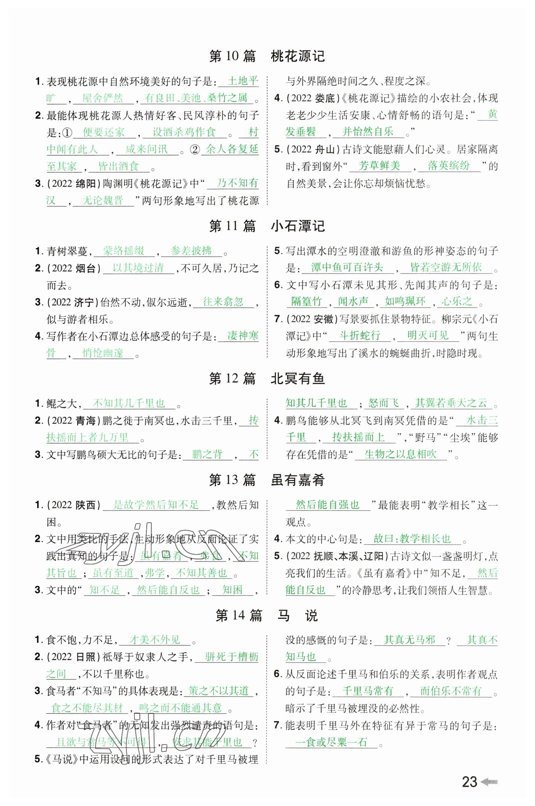 2023年領(lǐng)揚(yáng)文化中考研究語(yǔ)文河南專版 參考答案第22頁(yè)