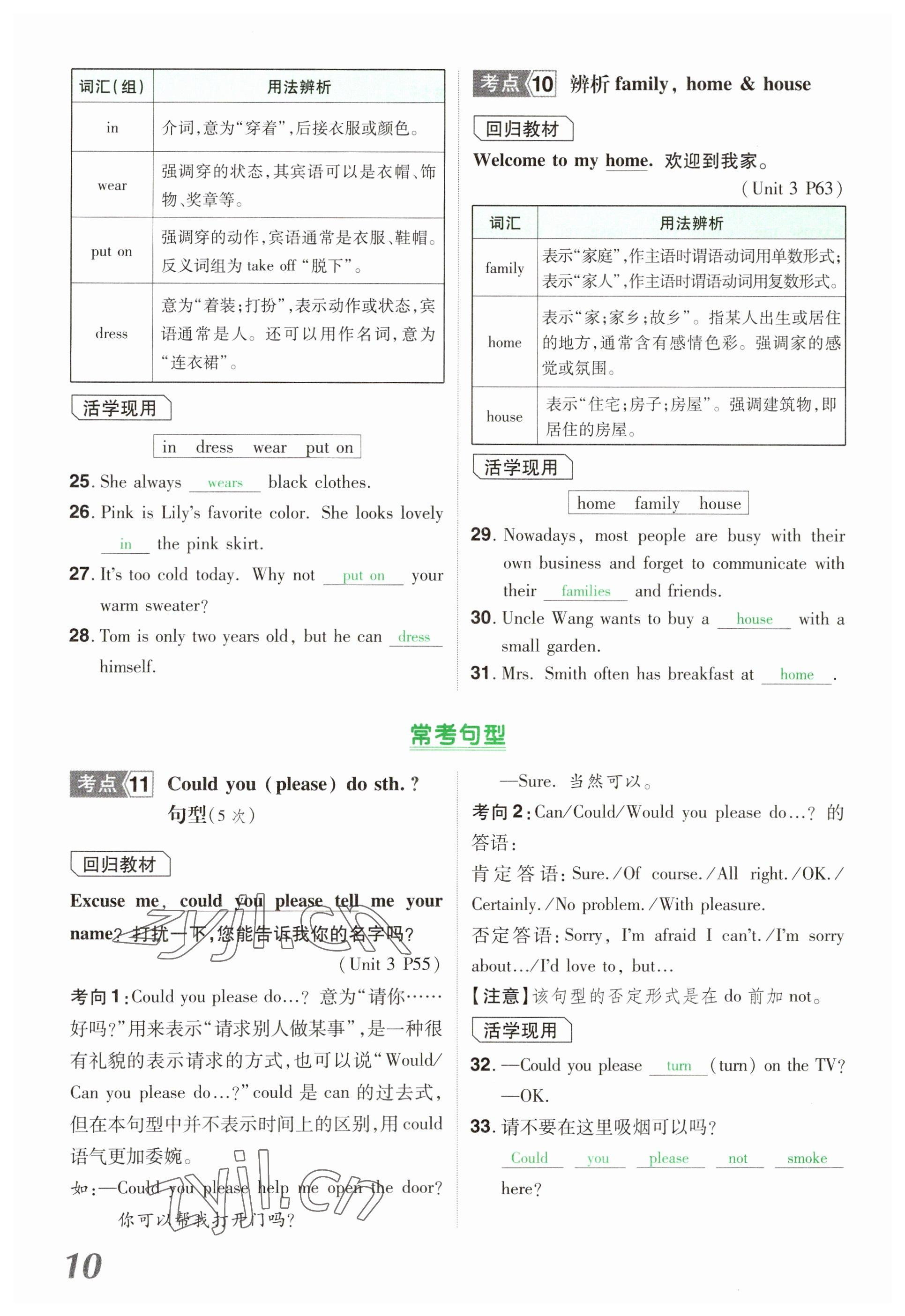 2023年領(lǐng)揚(yáng)文化中考研究英語(yǔ)河南專(zhuān)版 參考答案第10頁(yè)