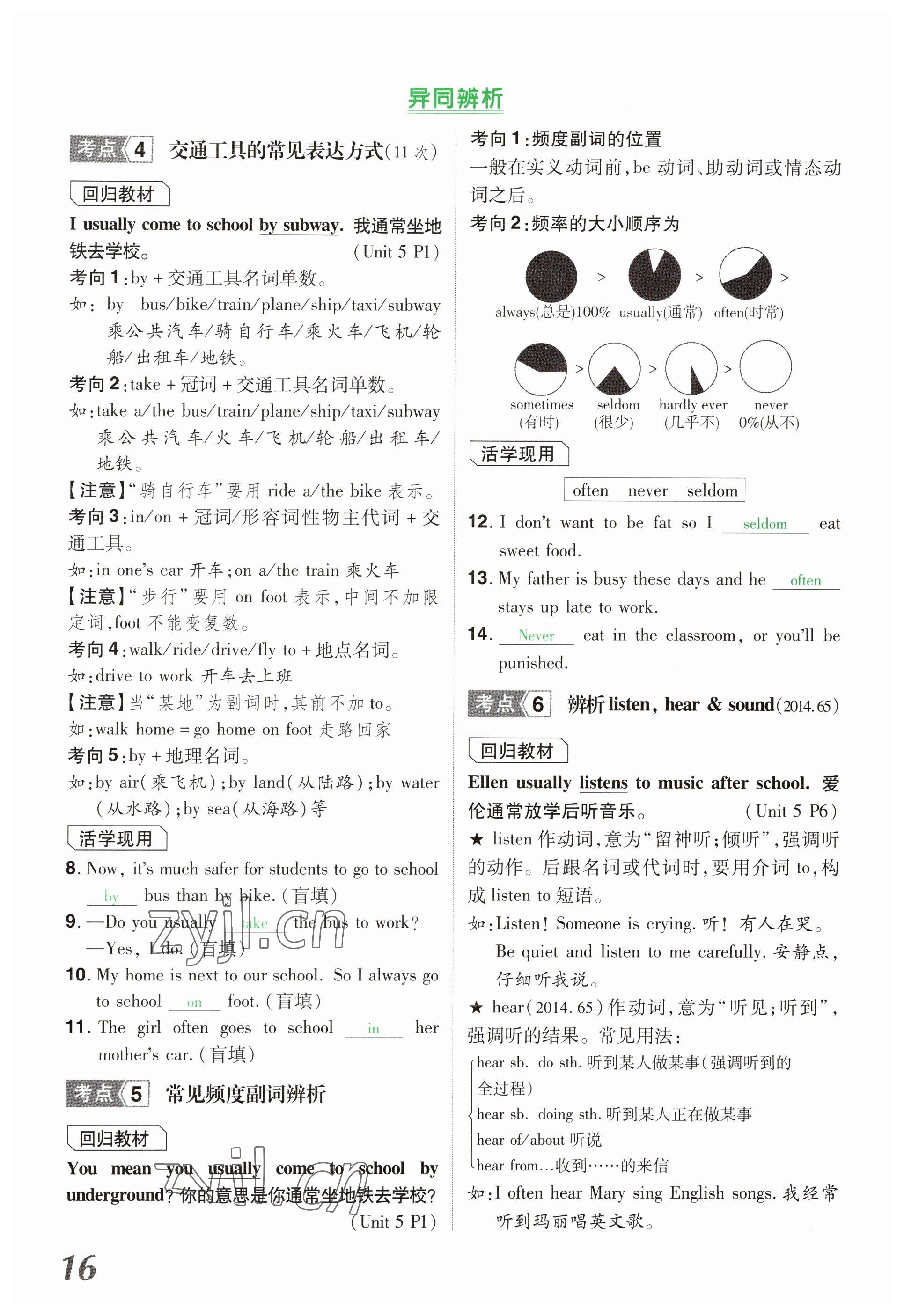 2023年領(lǐng)揚文化中考研究英語河南專版 參考答案第16頁