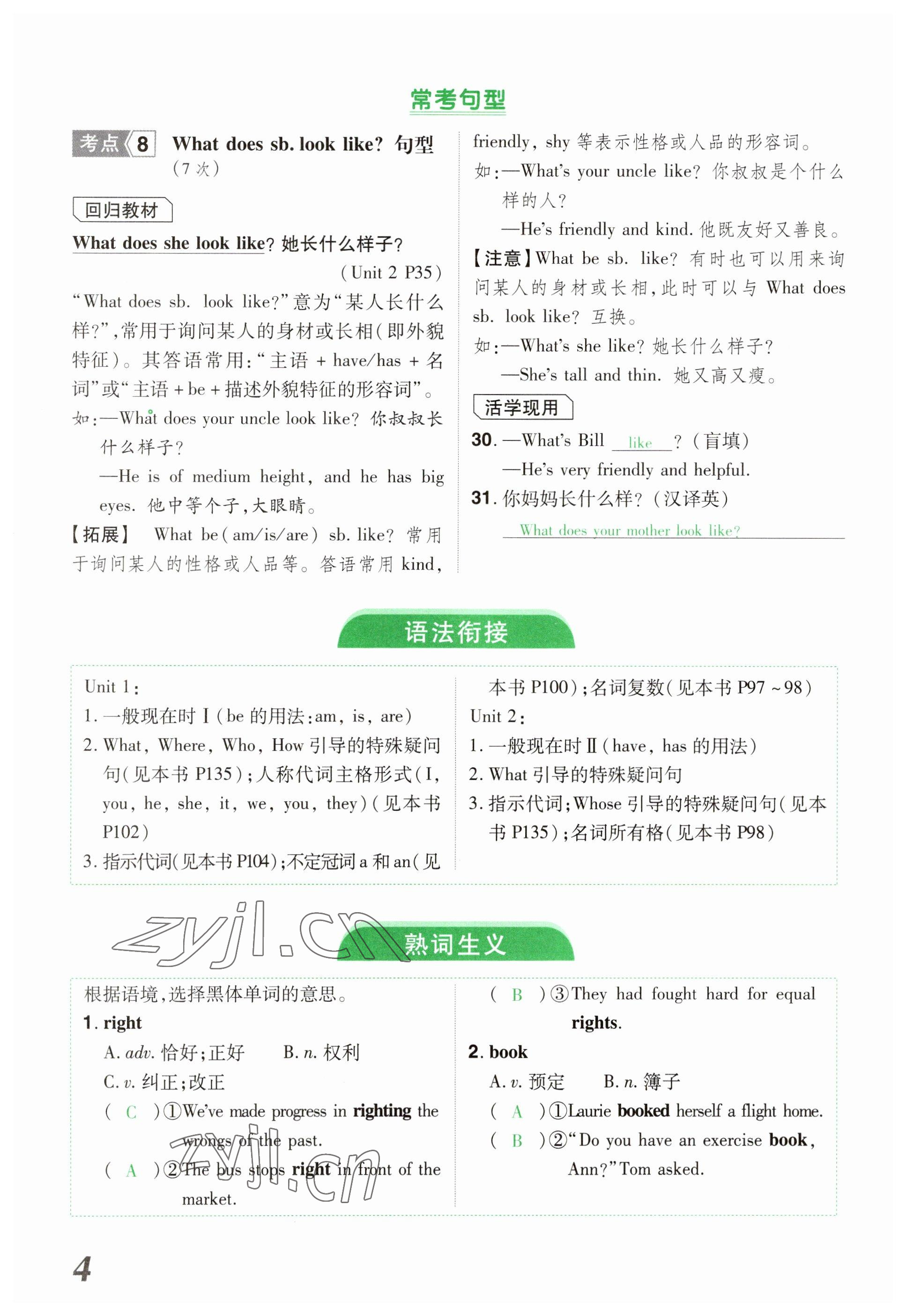 2023年領(lǐng)揚(yáng)文化中考研究英語(yǔ)河南專版 參考答案第4頁(yè)
