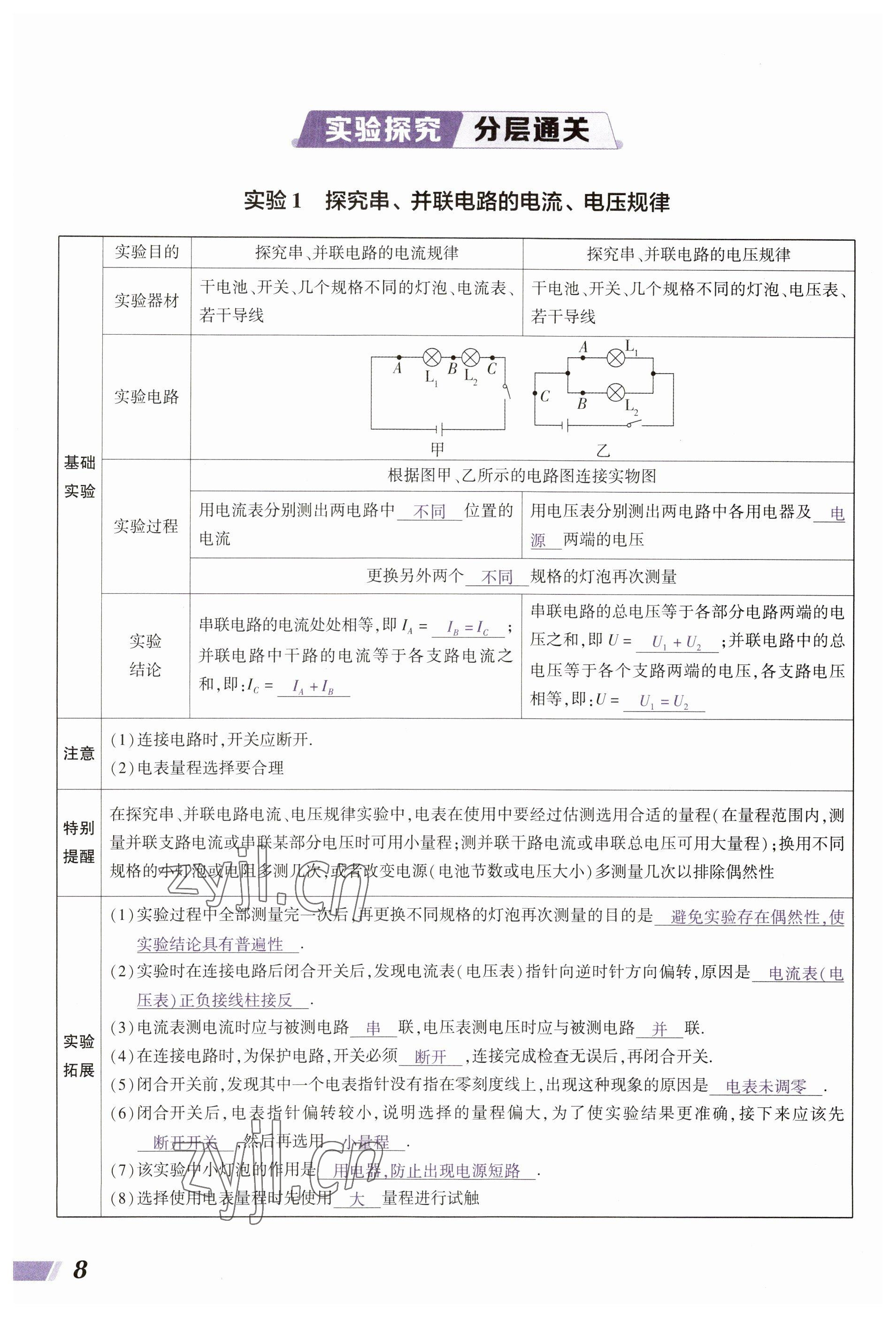 2023年中考通物理河南專版 參考答案第8頁