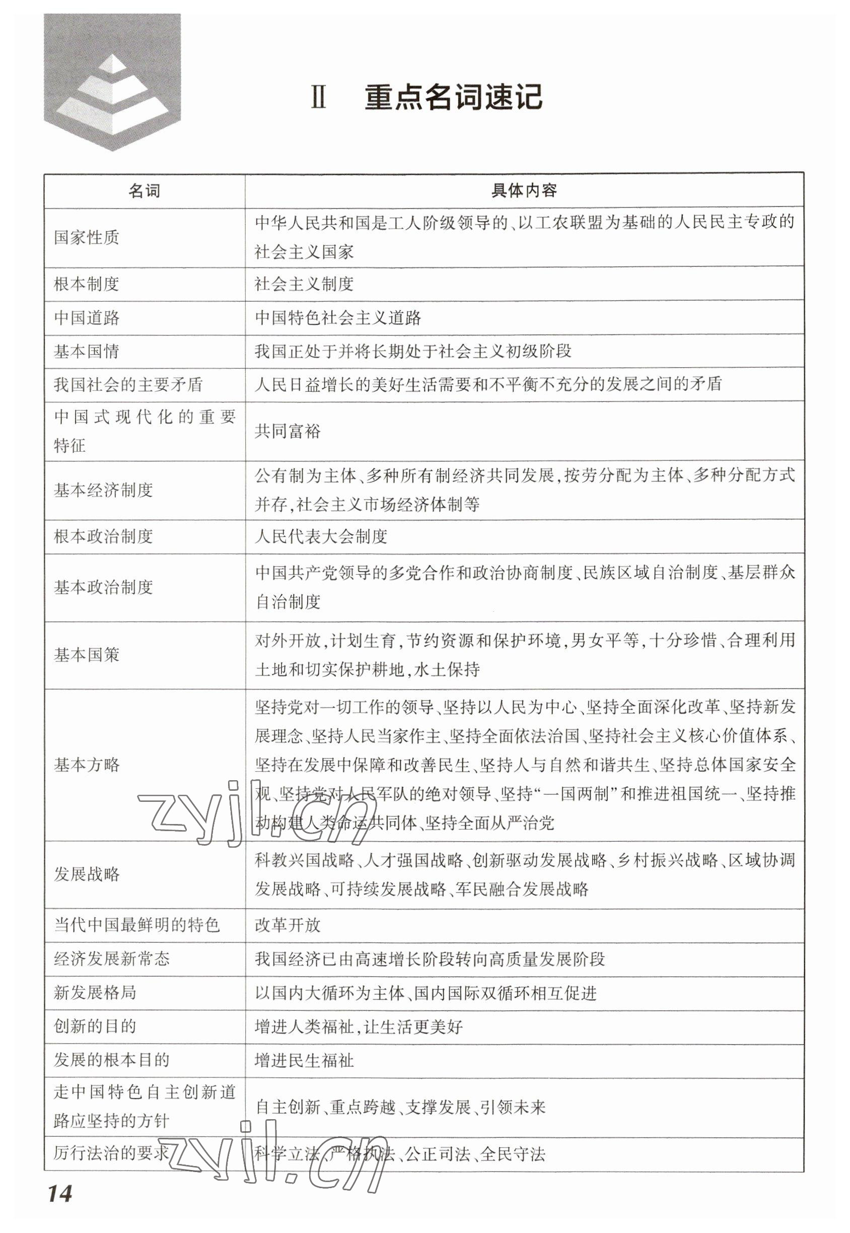 2023年中考通道德與法治河南專版 參考答案第14頁