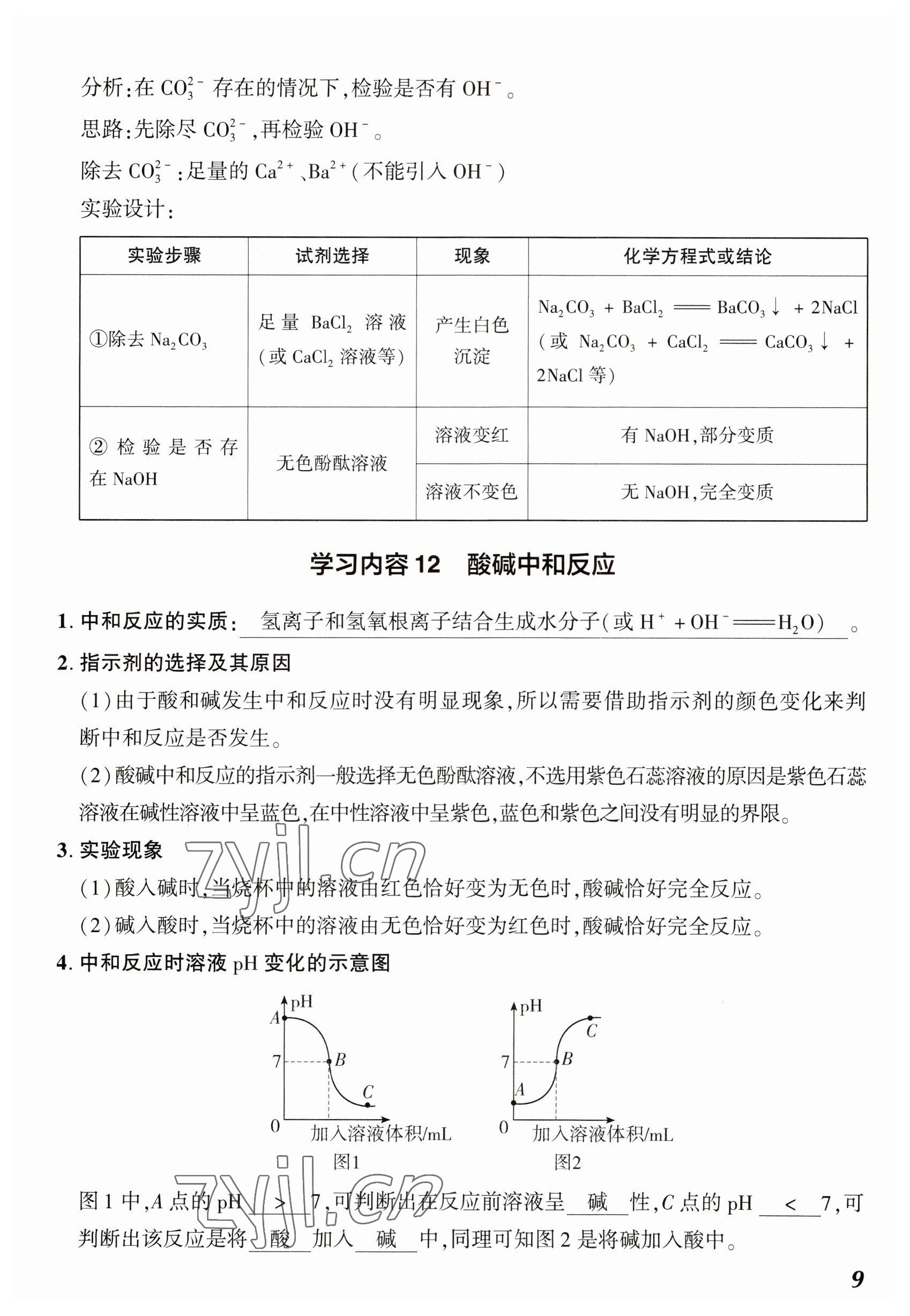 2023年中考通化學(xué)河南專(zhuān)版 參考答案第9頁(yè)