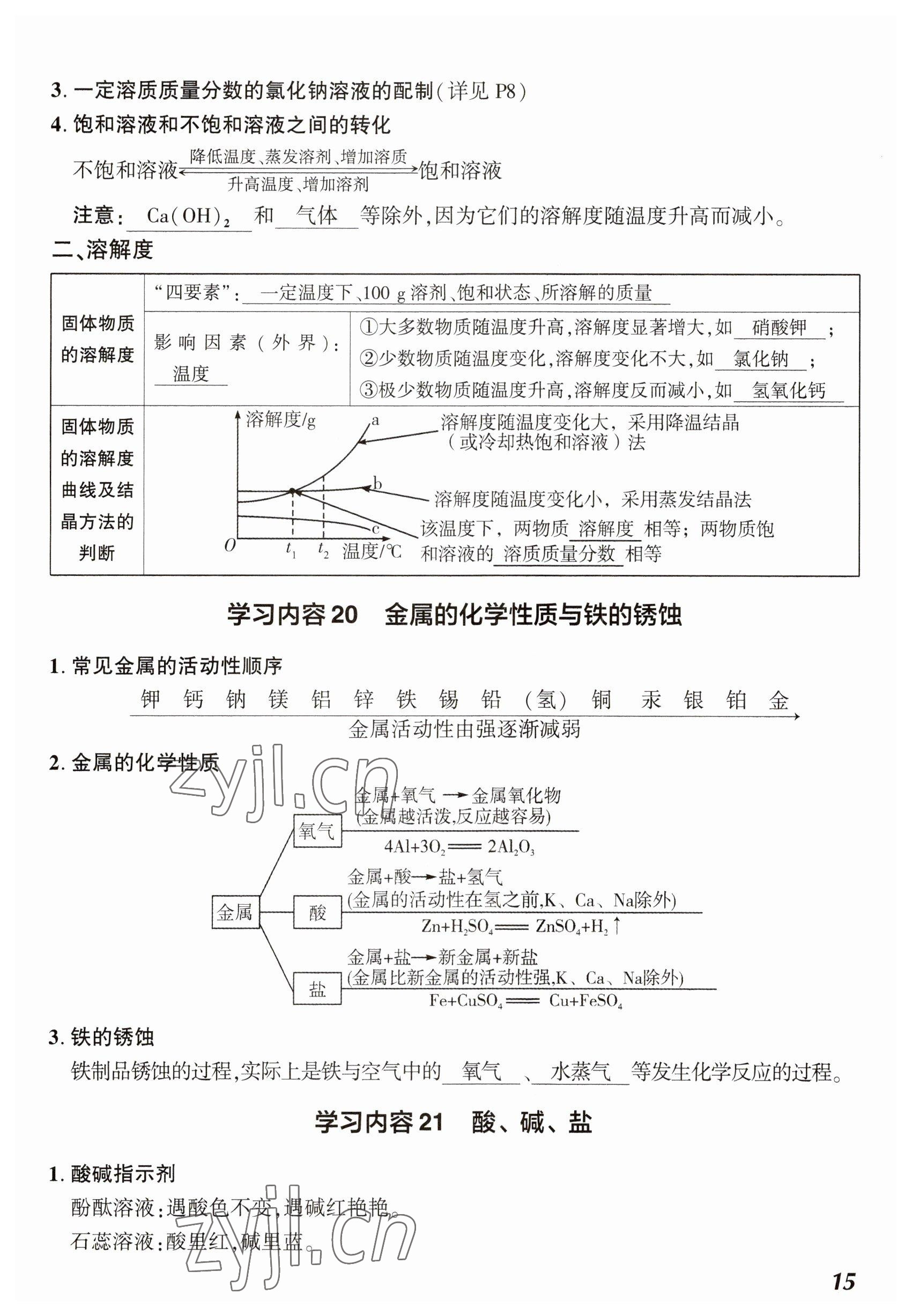 2023年中考通化學河南專版 參考答案第15頁