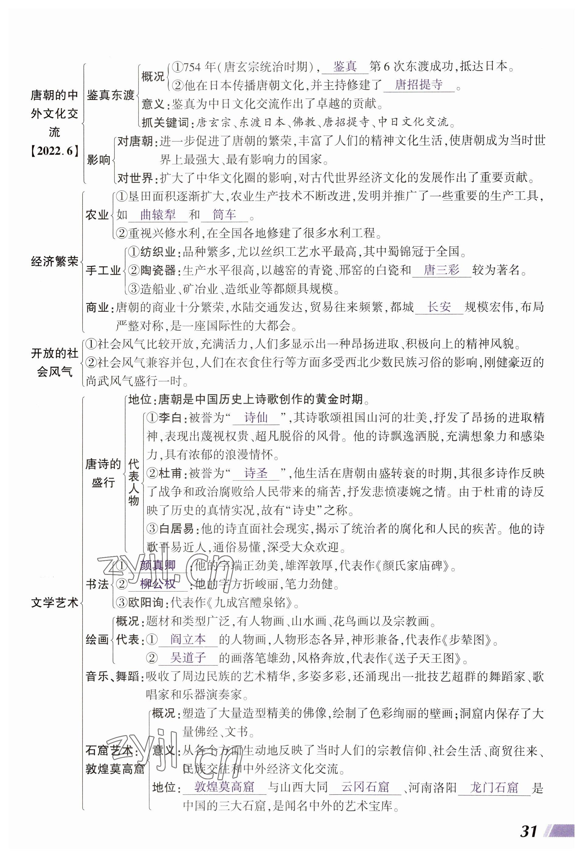 2023年中考通历史河南专版 参考答案第31页