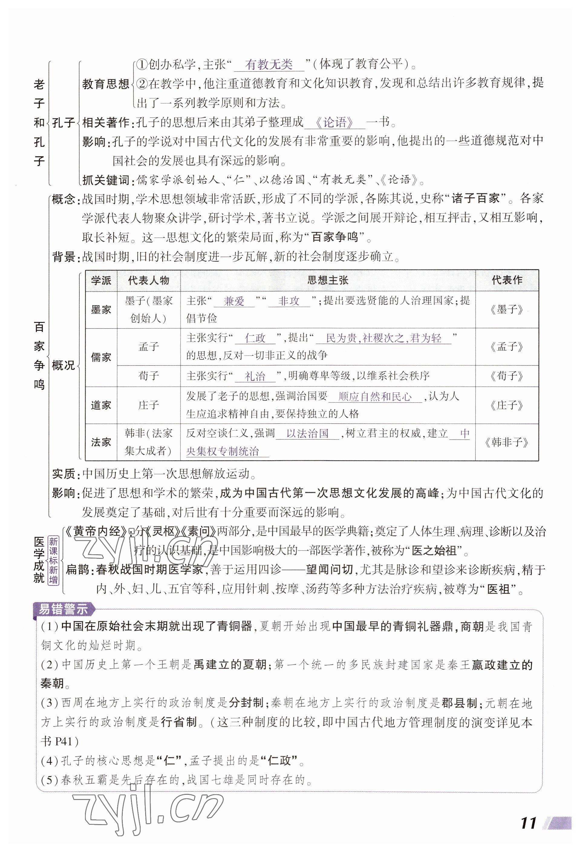 2023年中考通歷史河南專版 參考答案第11頁