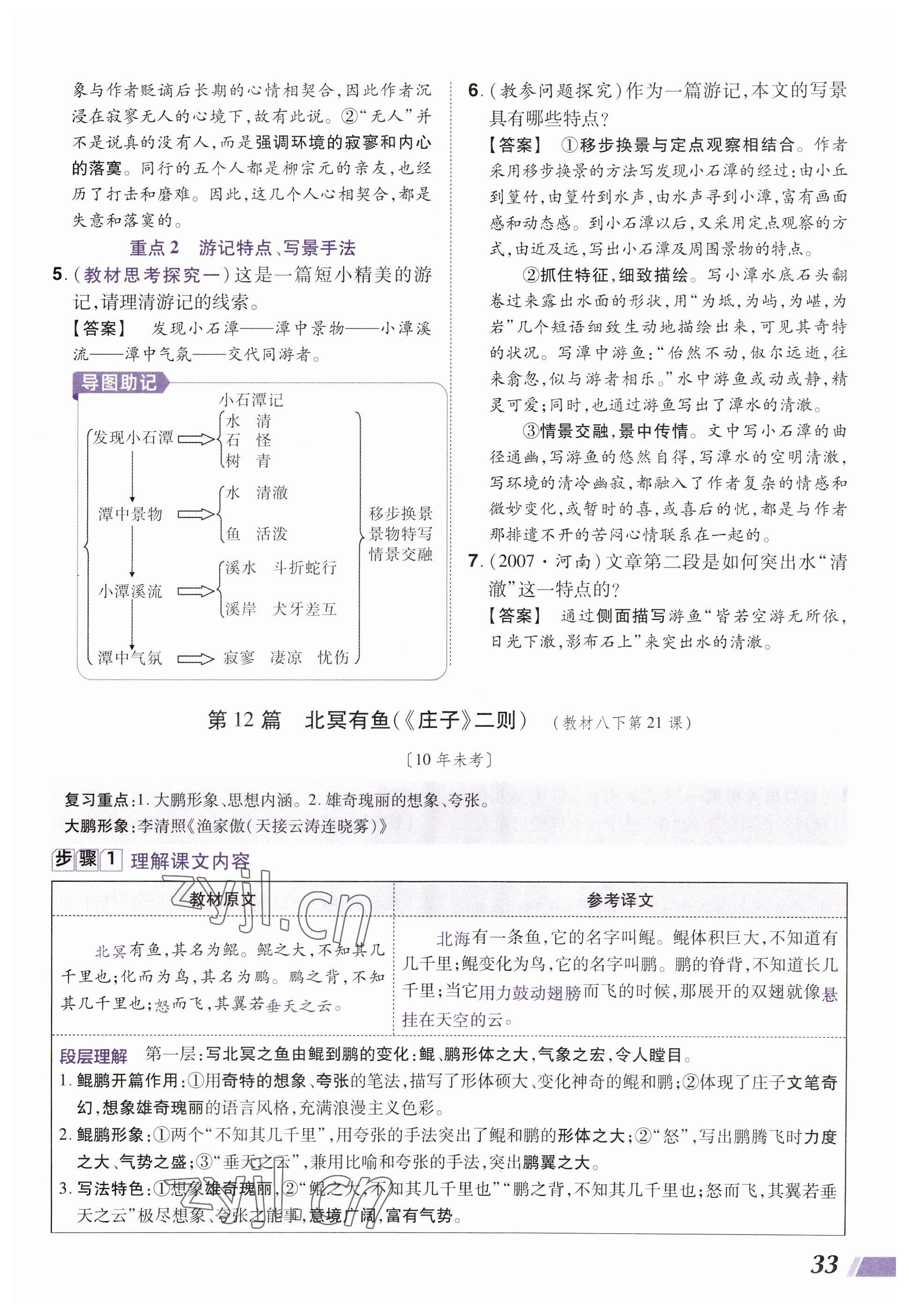 2023年中考通語(yǔ)文河南專版 參考答案第33頁(yè)