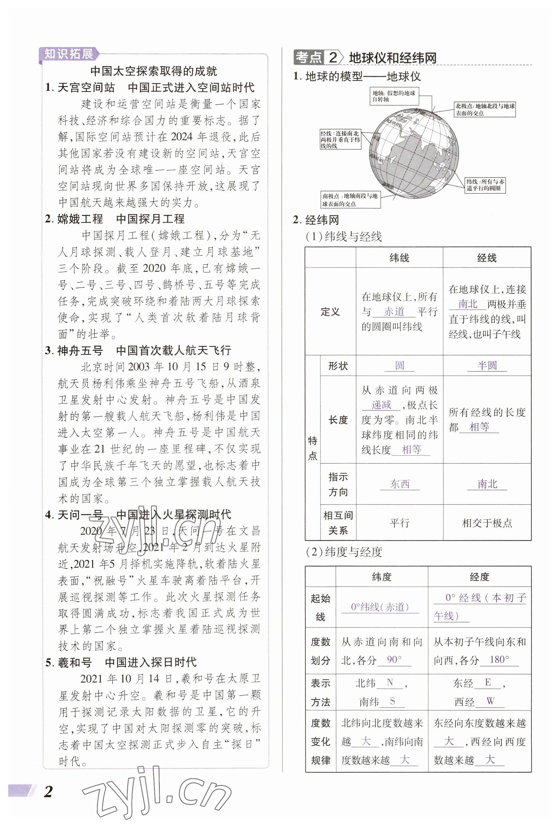 2023年中考通地理河南专版 参考答案第2页