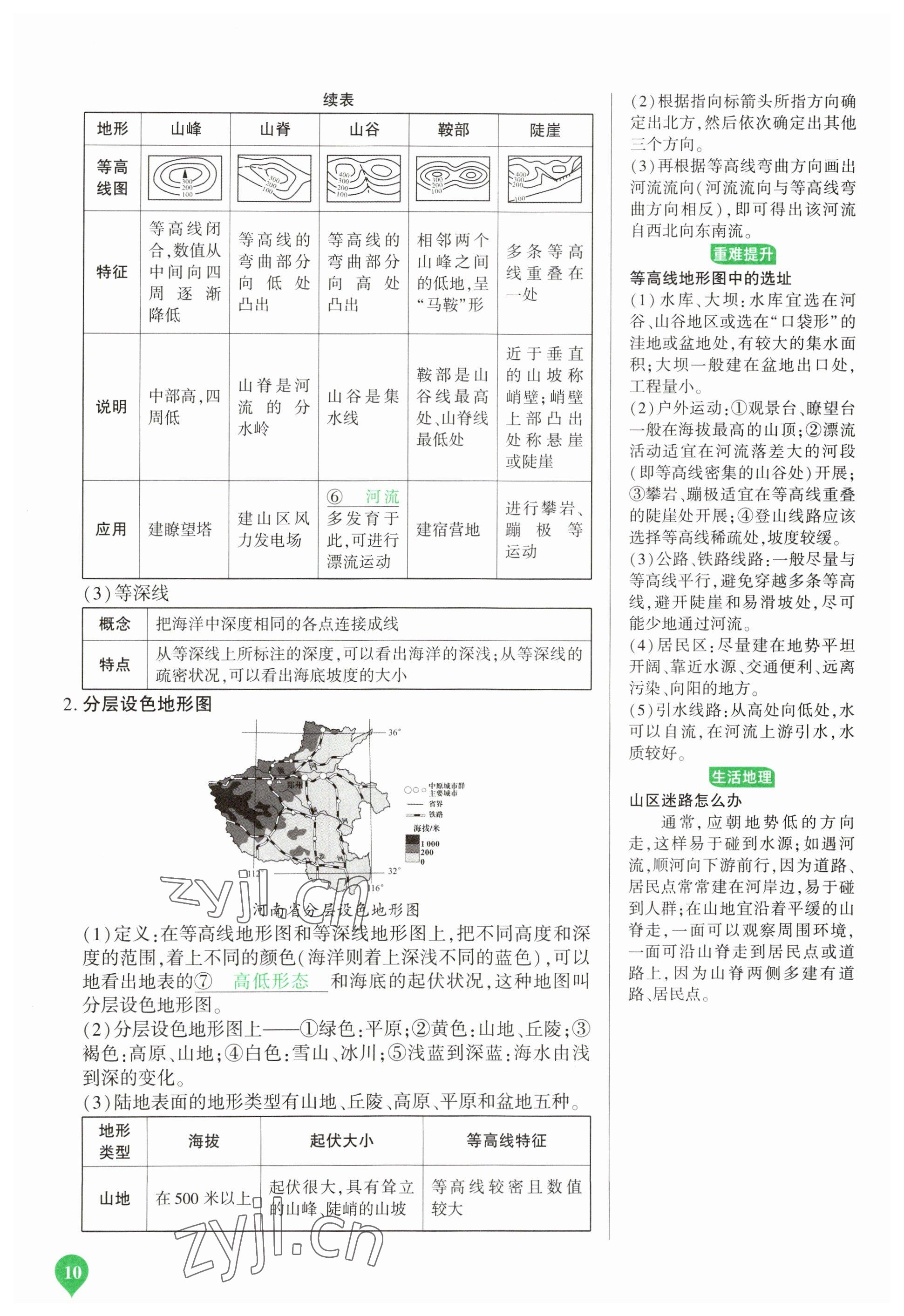 2023年河南中考第一輪總復(fù)習(xí)一本全地理 參考答案第10頁