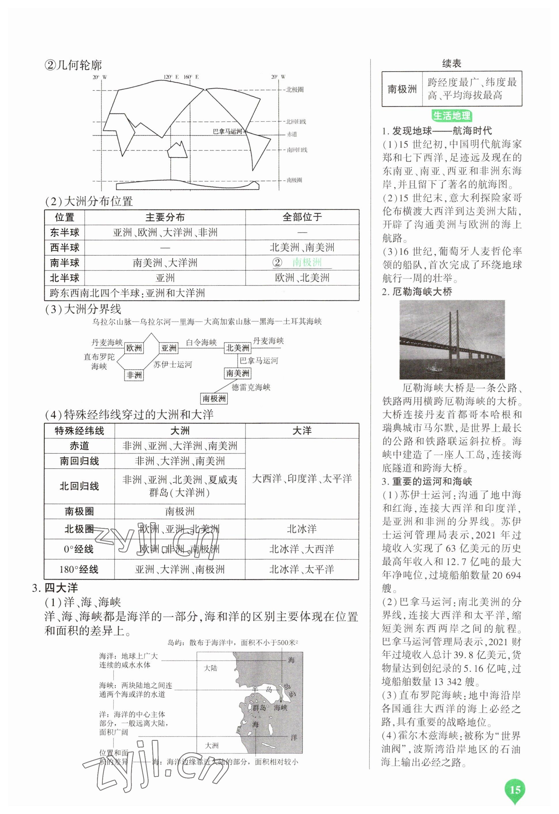 2023年河南中考第一輪總復(fù)習(xí)一本全地理 參考答案第15頁(yè)