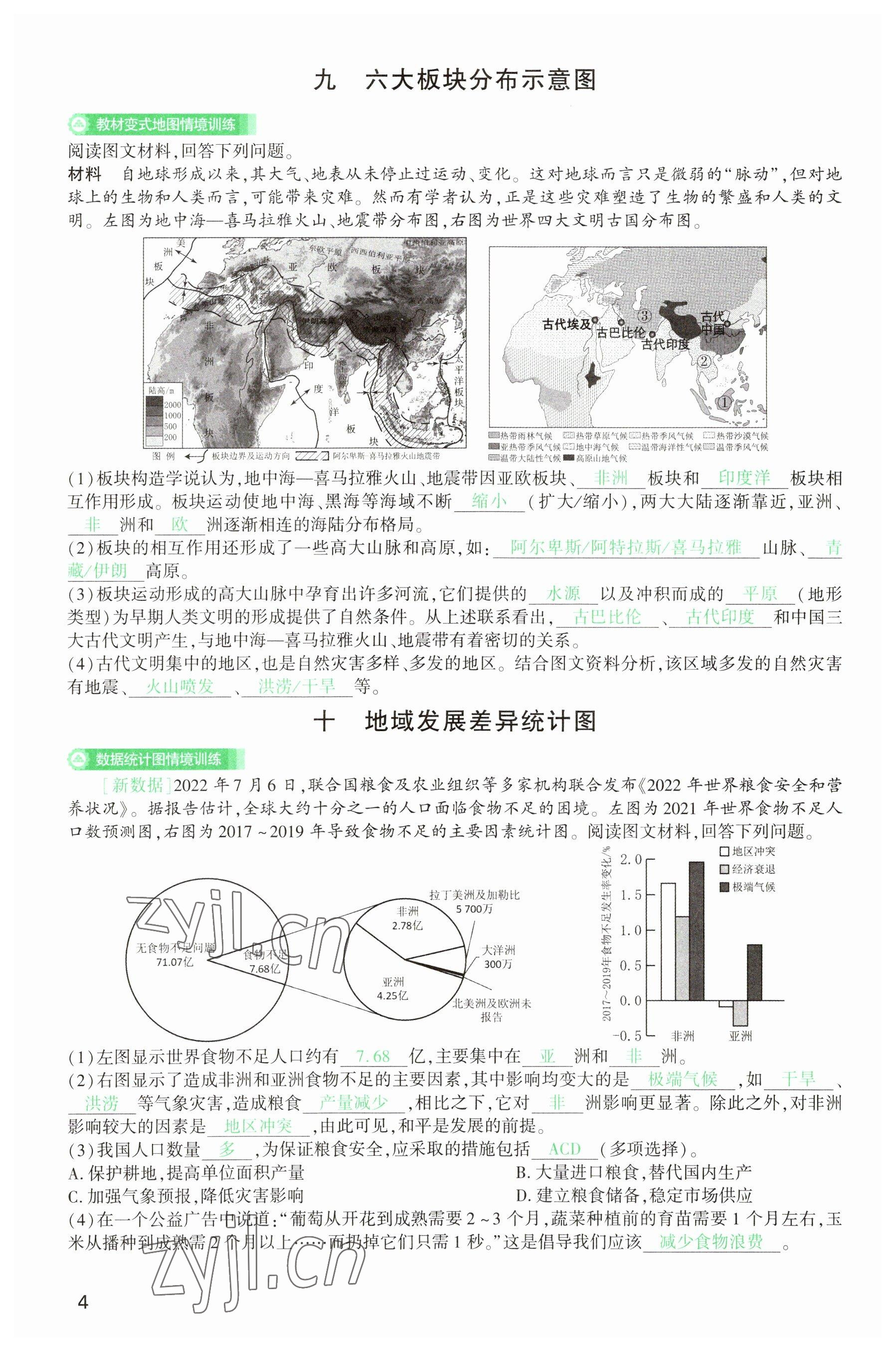 2023年河南中考第一輪總復(fù)習(xí)一本全地理 參考答案第4頁