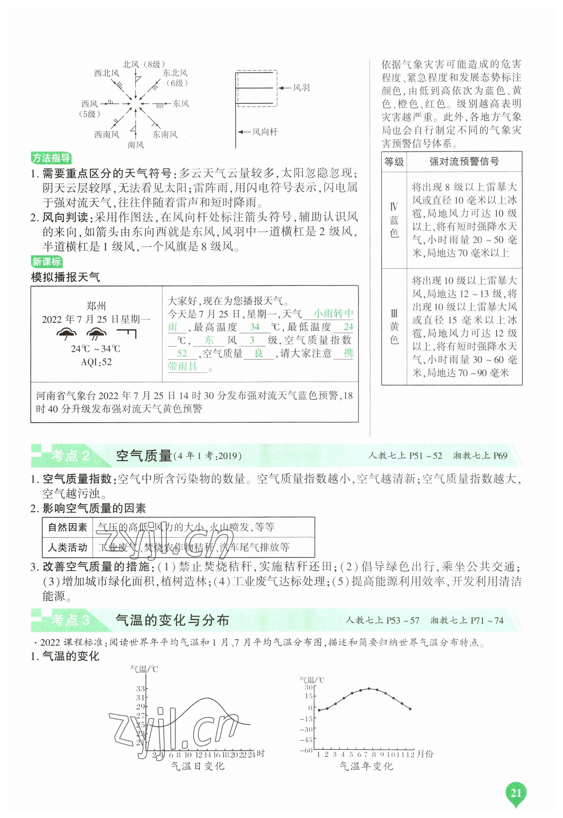 2023年河南中考第一輪總復(fù)習(xí)一本全地理 參考答案第21頁(yè)