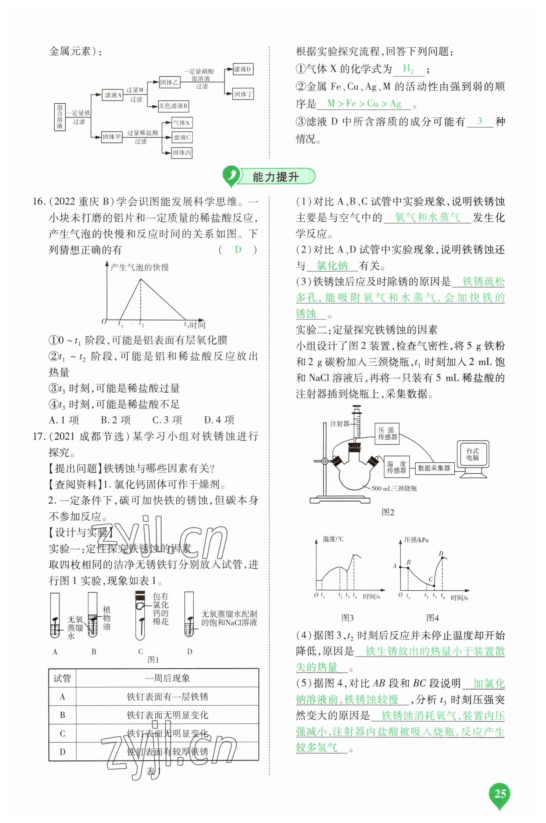 2023年河南中考第一輪總復(fù)習(xí)一本全化學(xué) 參考答案第24頁