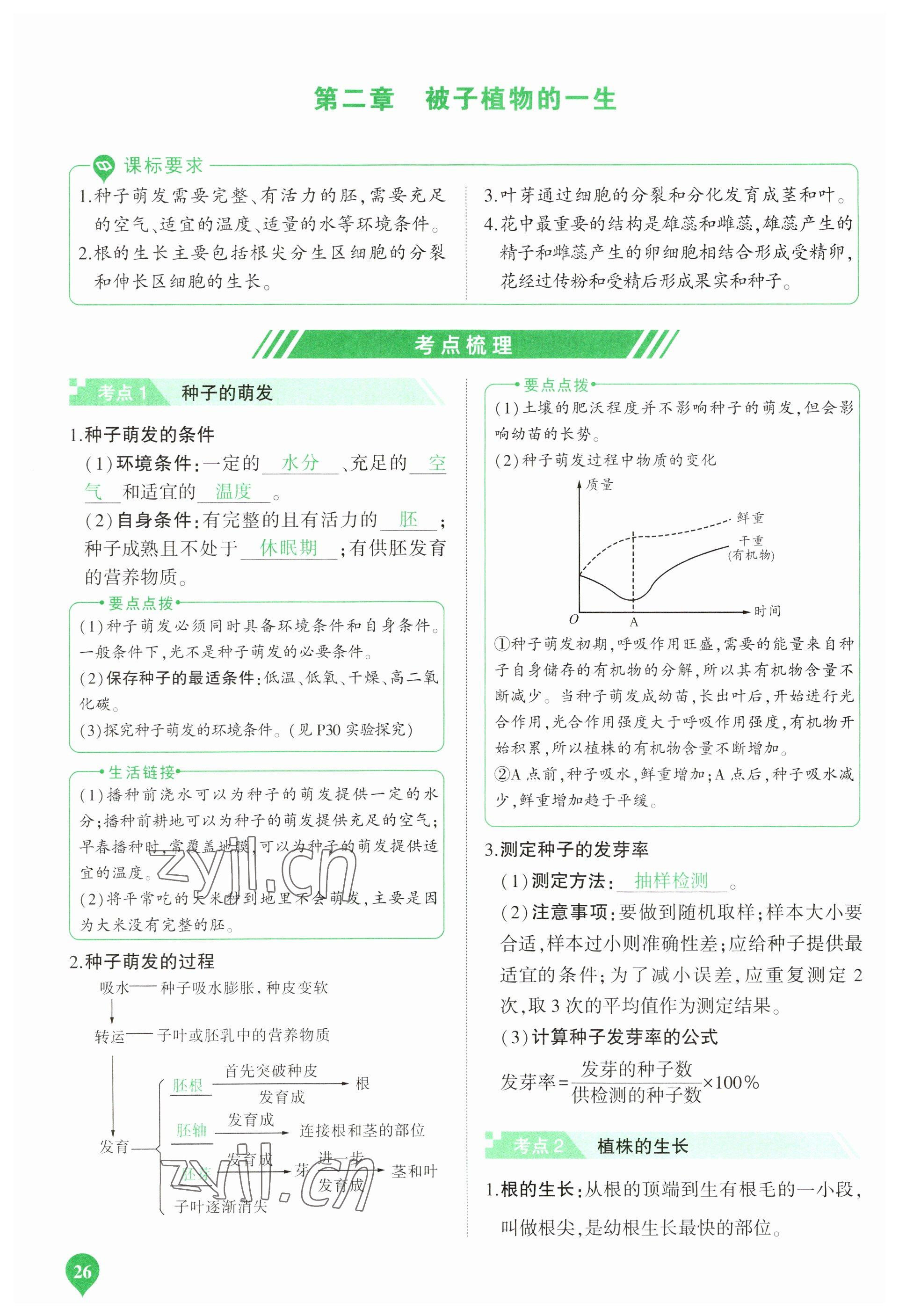 2023年河南中考第一輪總復習一本全生物 參考答案第26頁