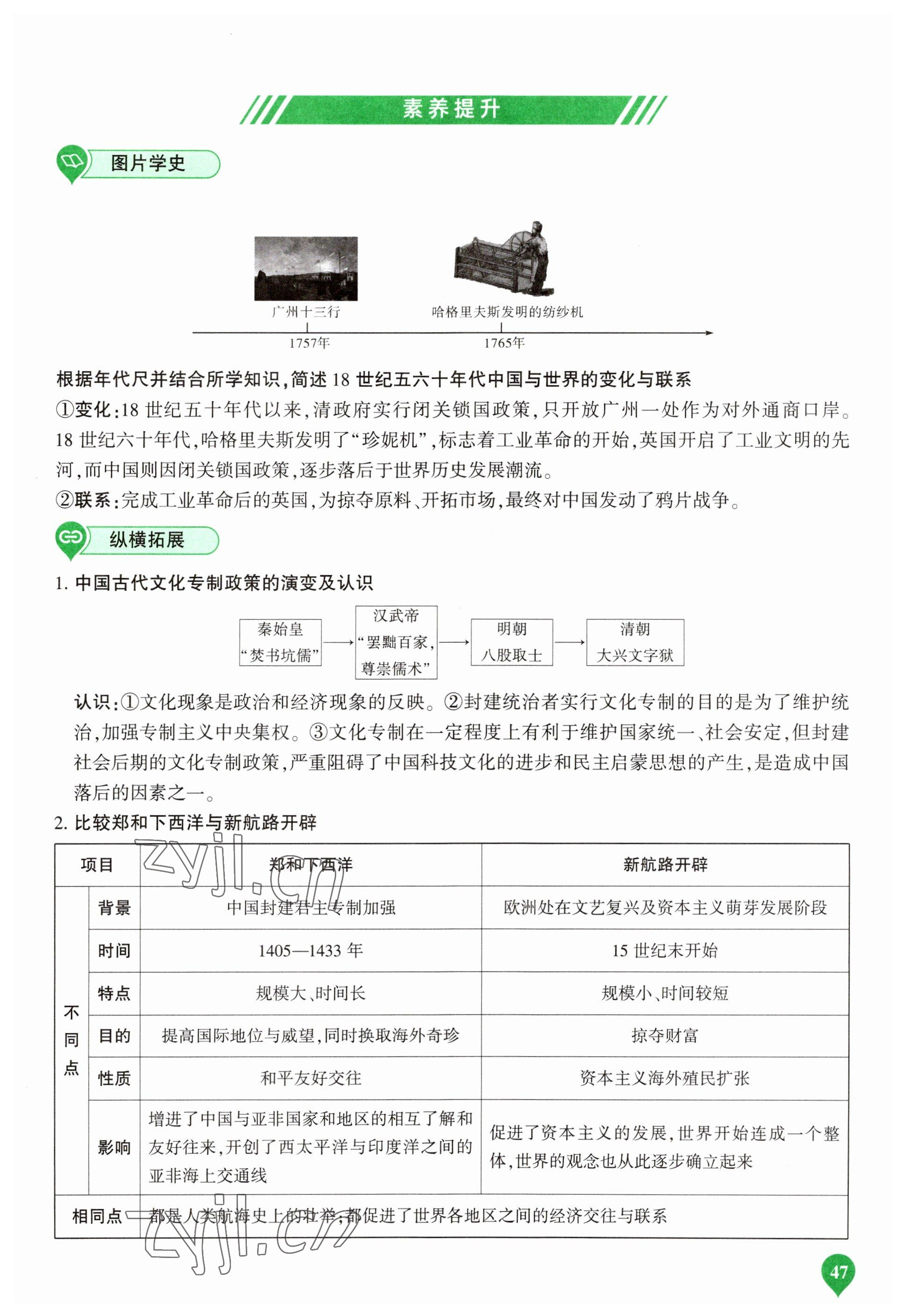 2023年河南中考第一輪總復(fù)習(xí)一本全歷史 參考答案第47頁