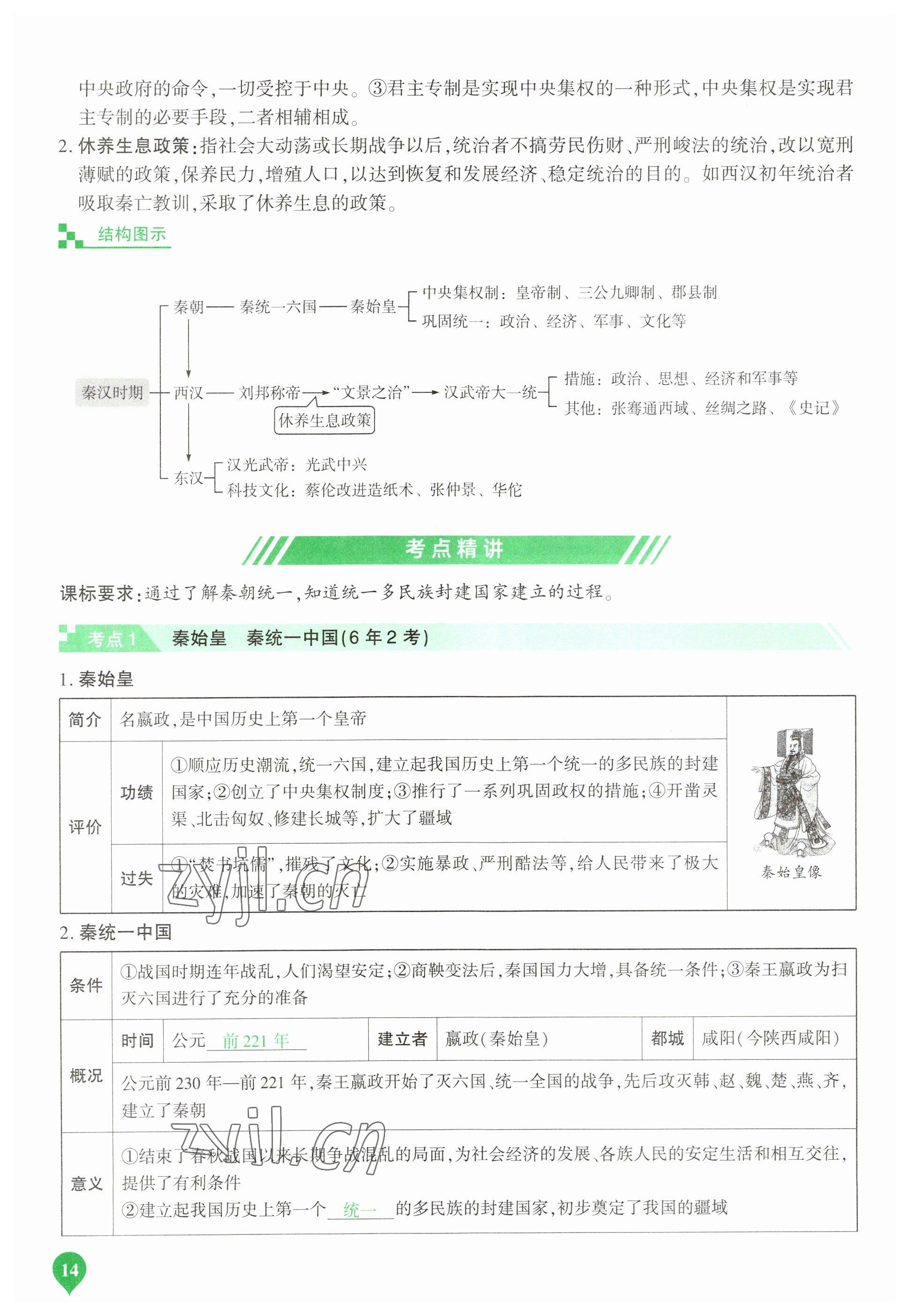 2023年河南中考第一輪總復習一本全歷史 參考答案第14頁