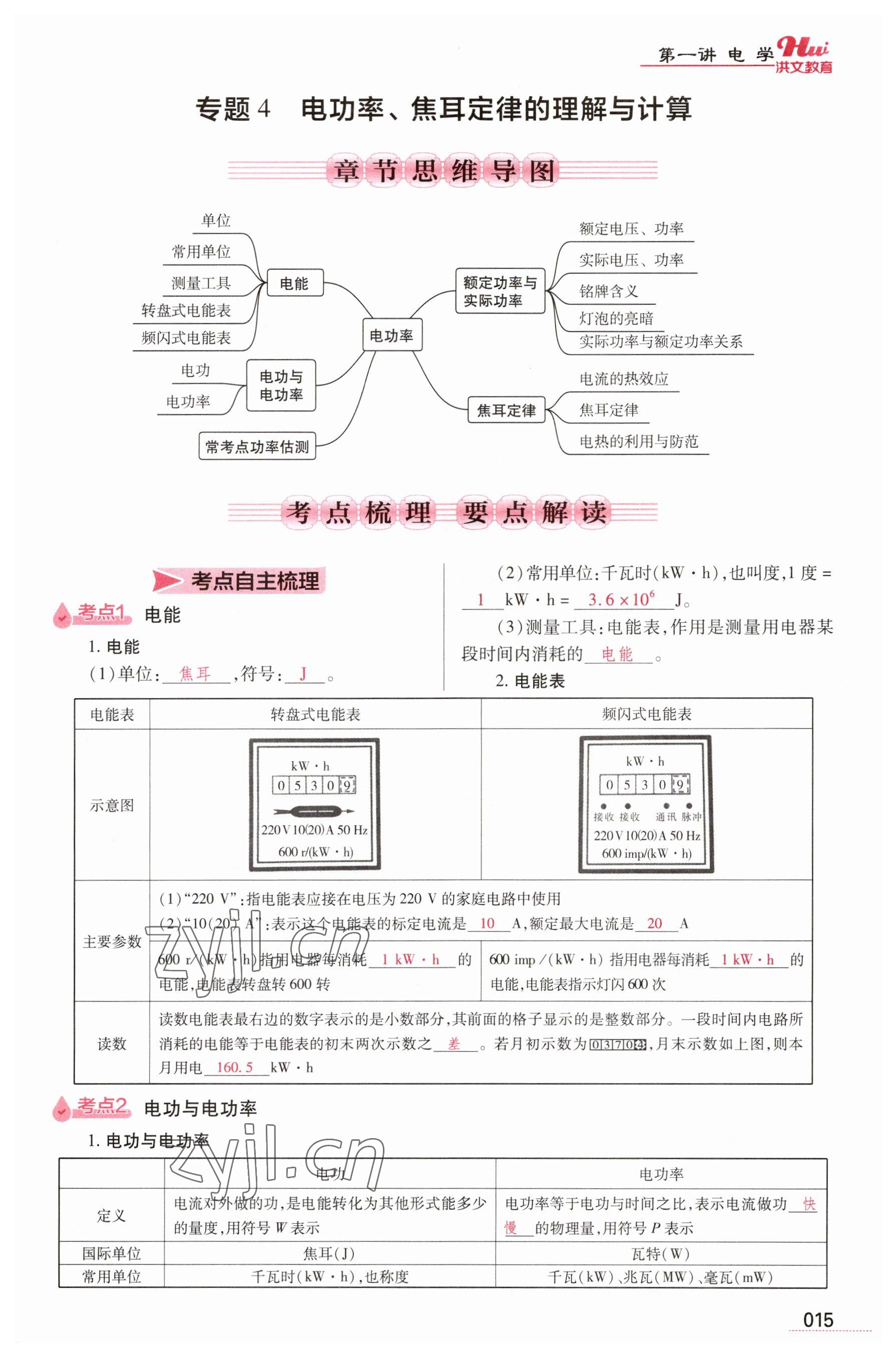 2023年洪文教育最新中考物理河南專版 參考答案第15頁