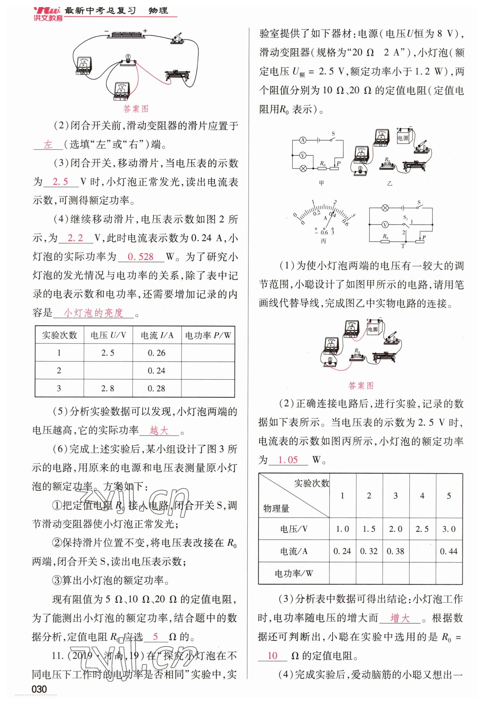 2023年洪文教育最新中考物理河南專版 參考答案第30頁