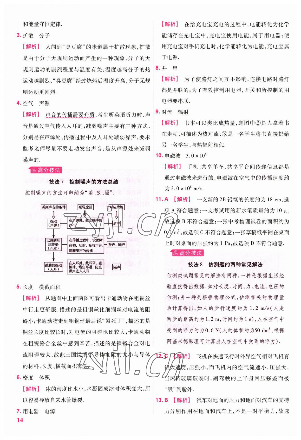 2023年金考卷江西中考45套匯編物理 第14頁