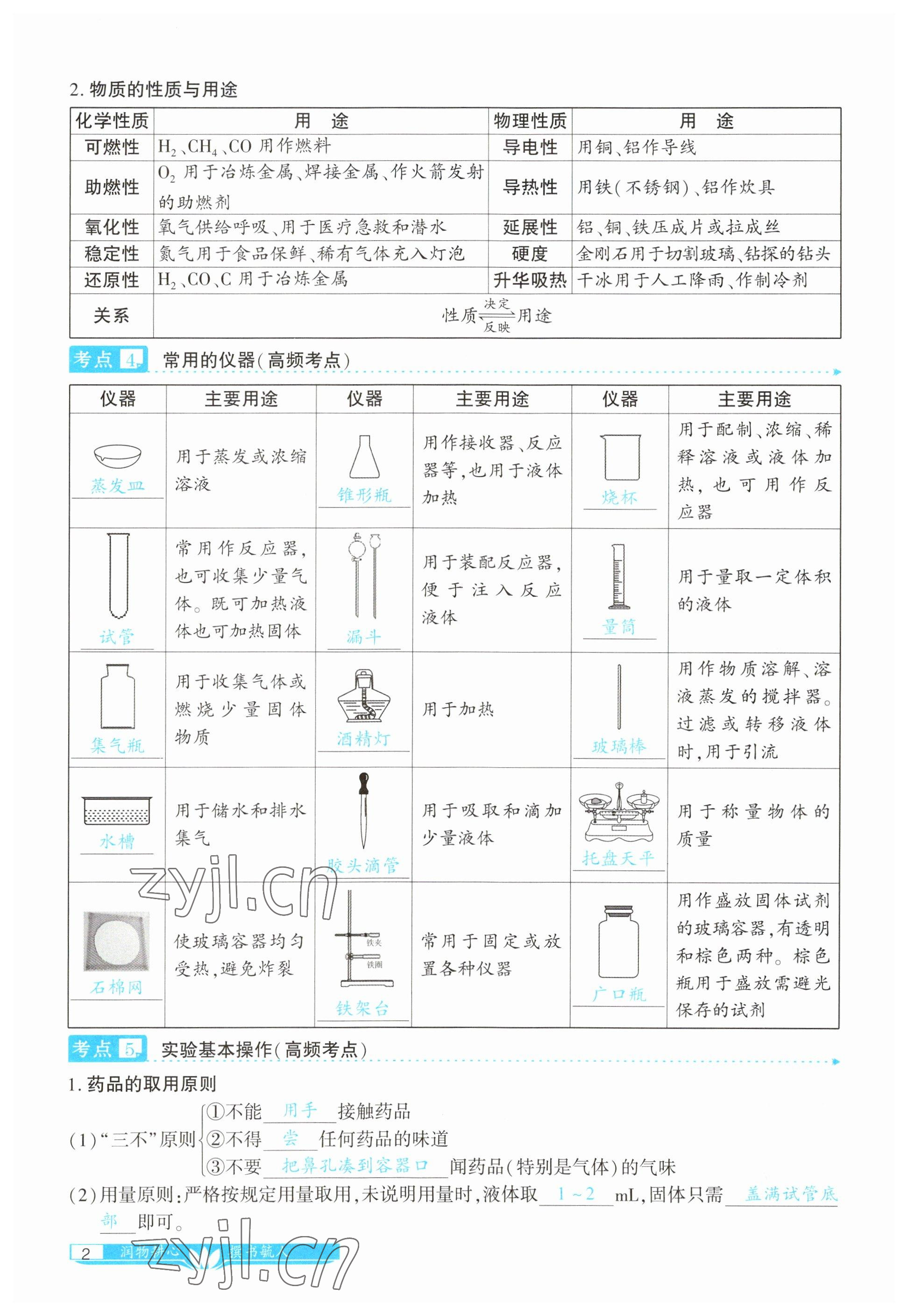 2023年721中考總復(fù)習(xí)化學(xué) 參考答案第5頁(yè)