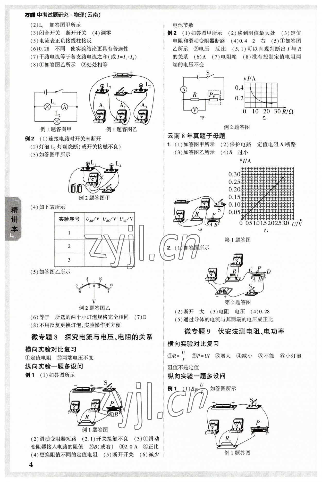 2023年萬唯中考試題研究物理云南專版 參考答案第4頁