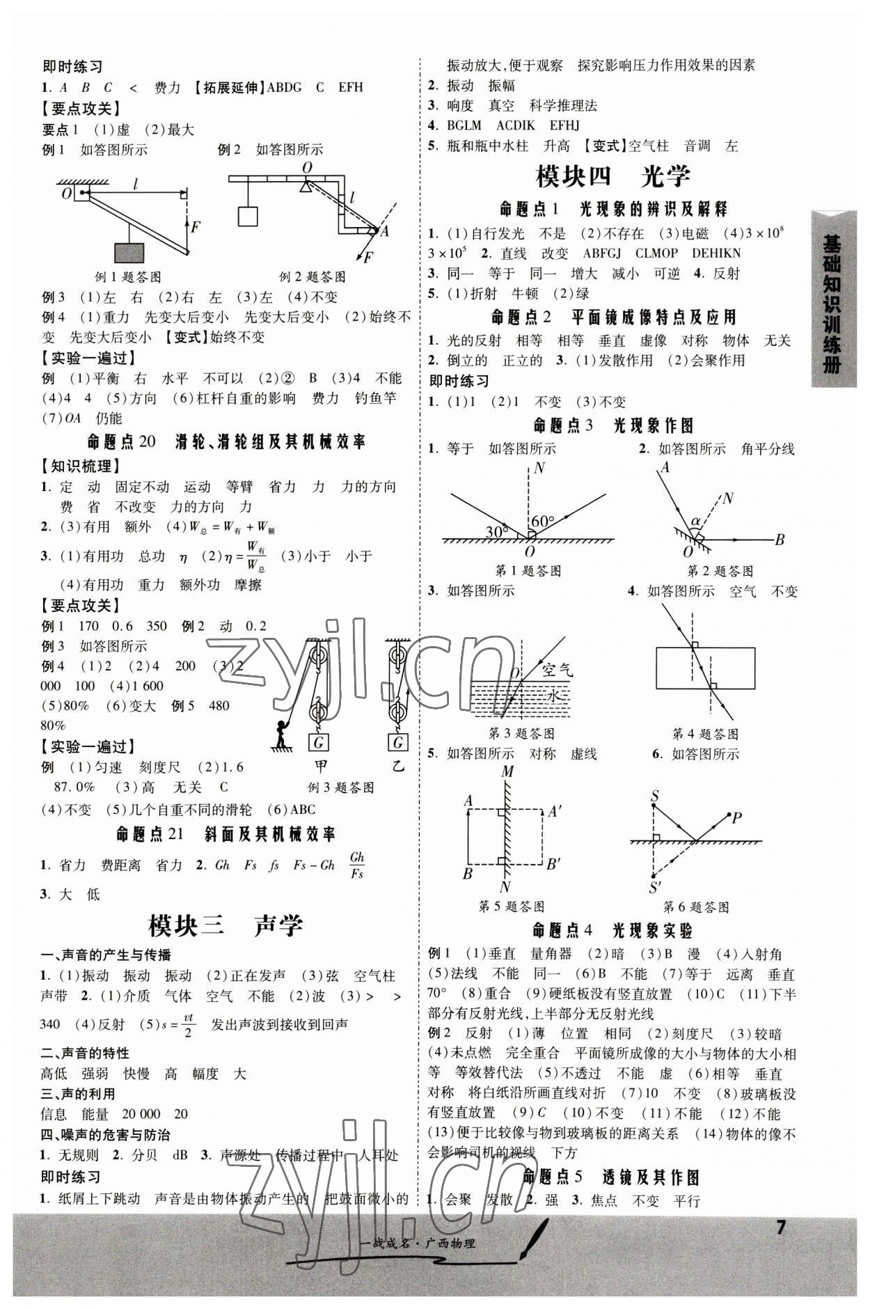 2023年一战成名考前新方案物理人教版广西专版 第7页