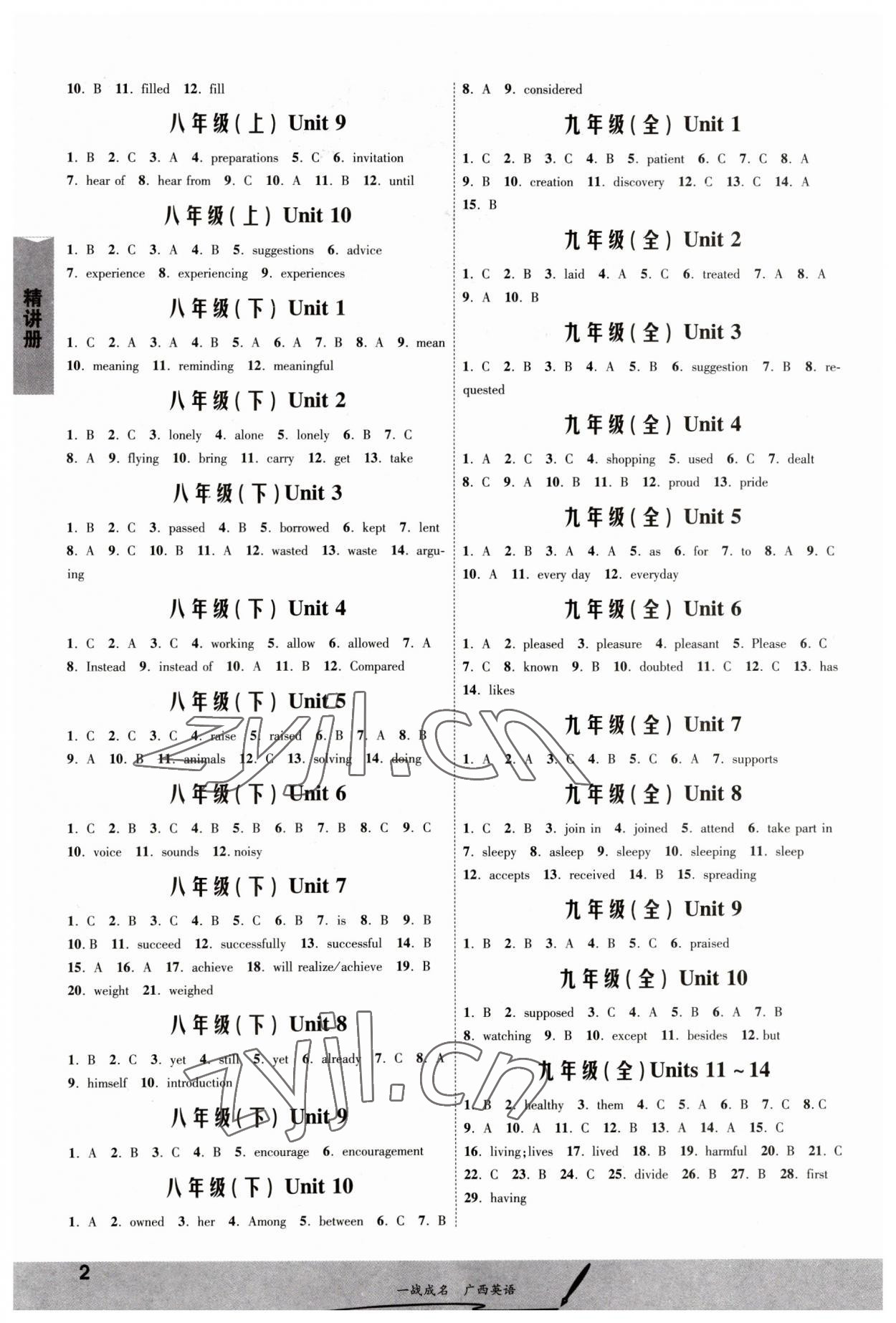 2023年一戰(zhàn)成名考前新方案英語(yǔ)人教版廣西專(zhuān)版 第2頁(yè)