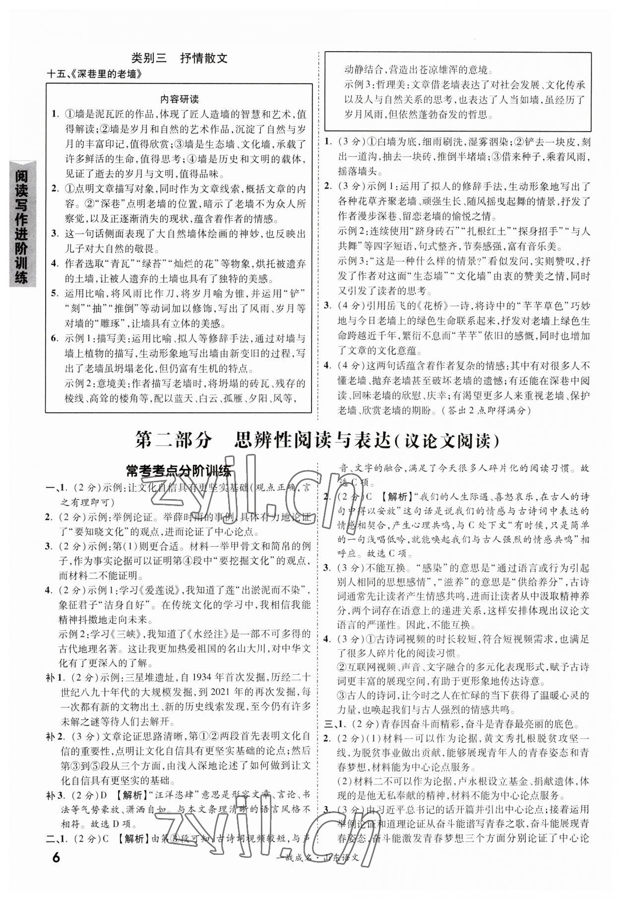 2023年一戰(zhàn)成名中考備考新思路語文山東專版 第6頁