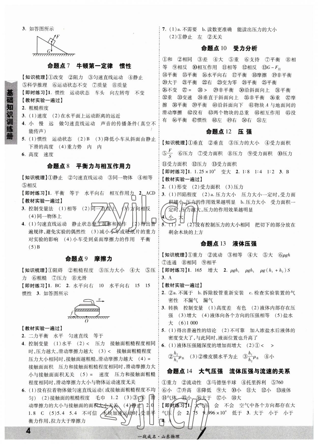 2023年一戰(zhàn)成名中考備考新思路物理山東專版 第4頁(yè)