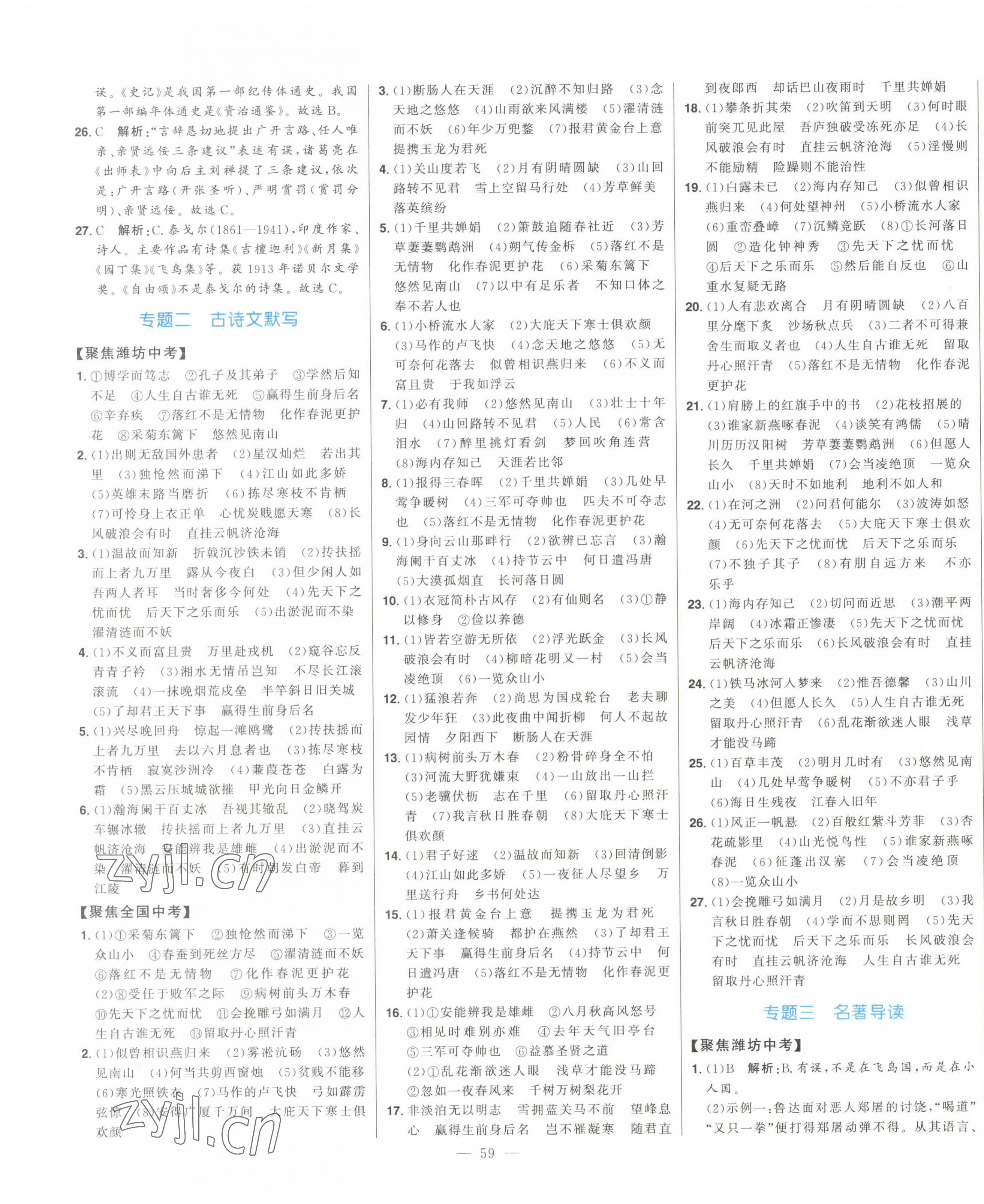 2023年智慧大課堂學(xué)業(yè)總復(fù)習(xí)全程精練語(yǔ)文人教版 第23頁(yè)