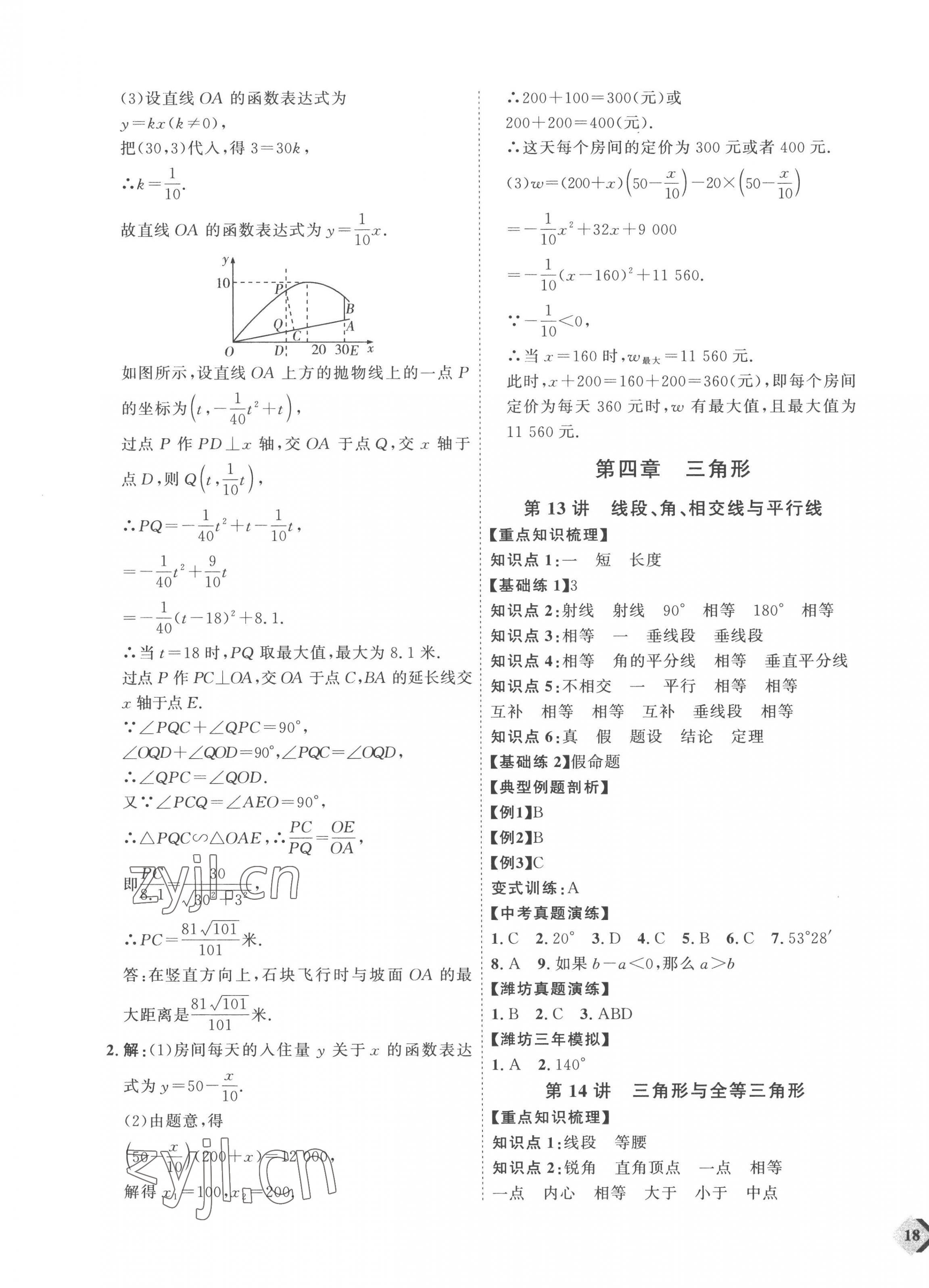 2023年优加学案赢在中考数学潍坊专版 参考答案第11页