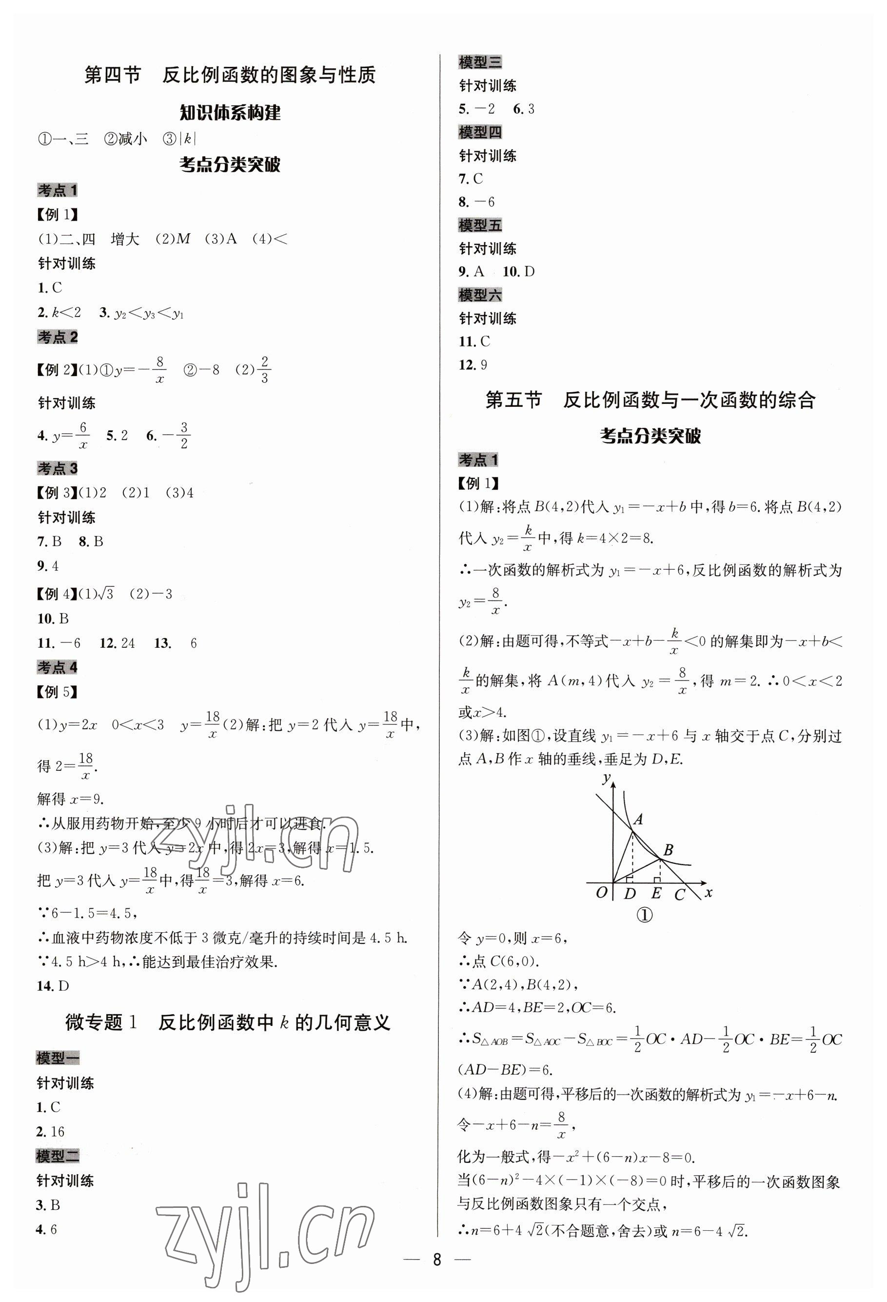 2023年中考對策數學濰坊專版 參考答案第8頁