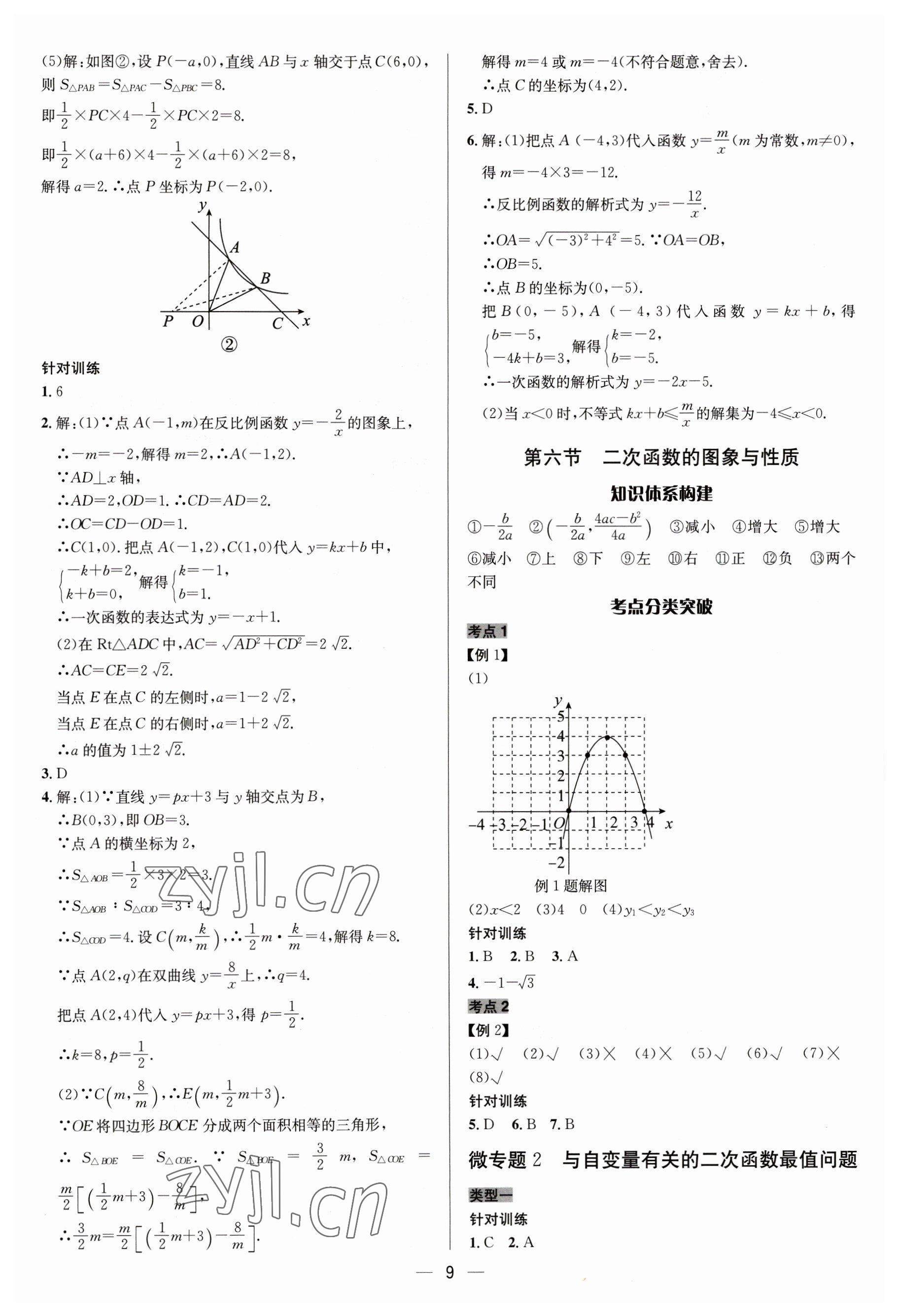 2023年中考對策數學濰坊專版 參考答案第9頁