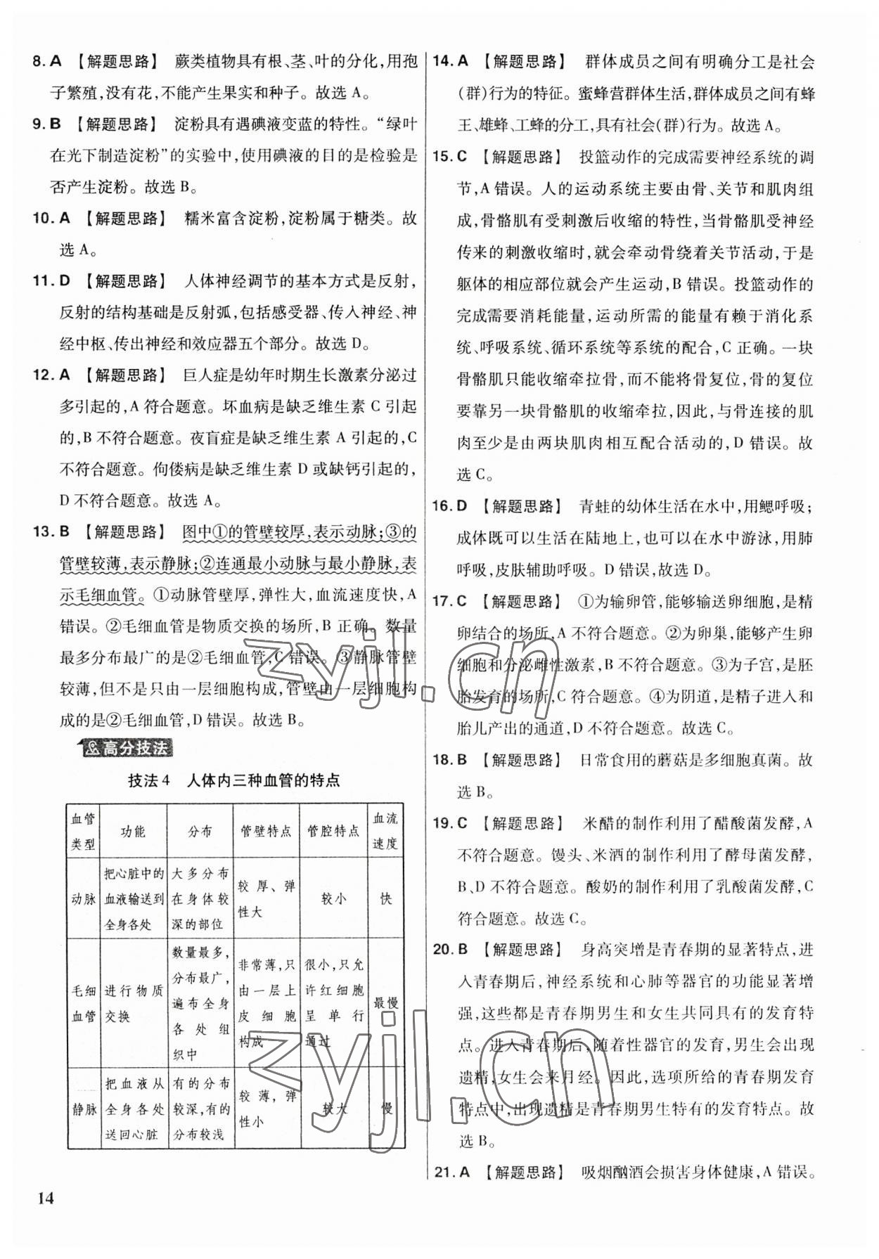 2023年金考卷福建中考45套匯編生物 第14頁(yè)