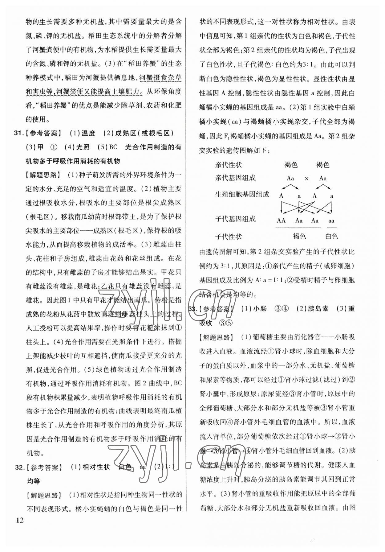 2023年金考卷福建中考45套匯編生物 第12頁(yè)