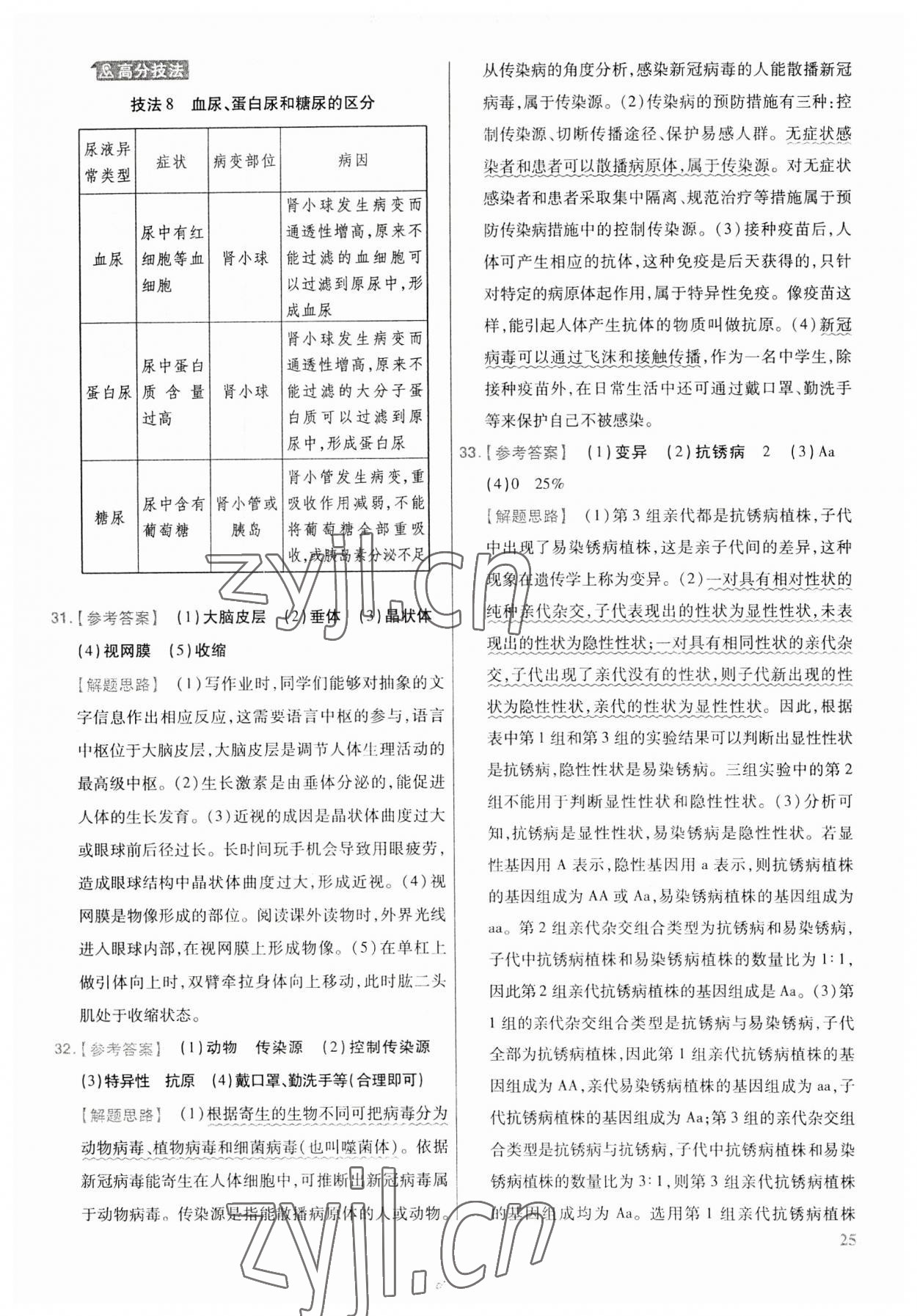 2023年金考卷福建中考45套匯編生物 第25頁