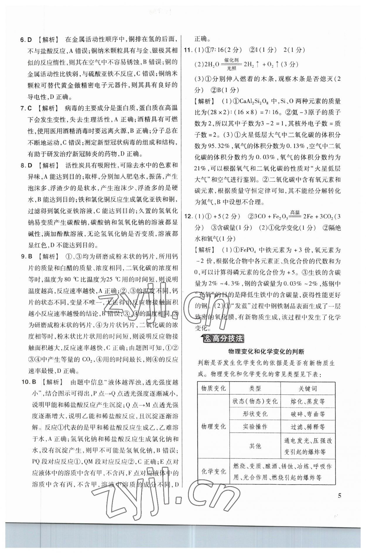 2023年金考卷福建中考45套匯編化學(xué) 第5頁(yè)